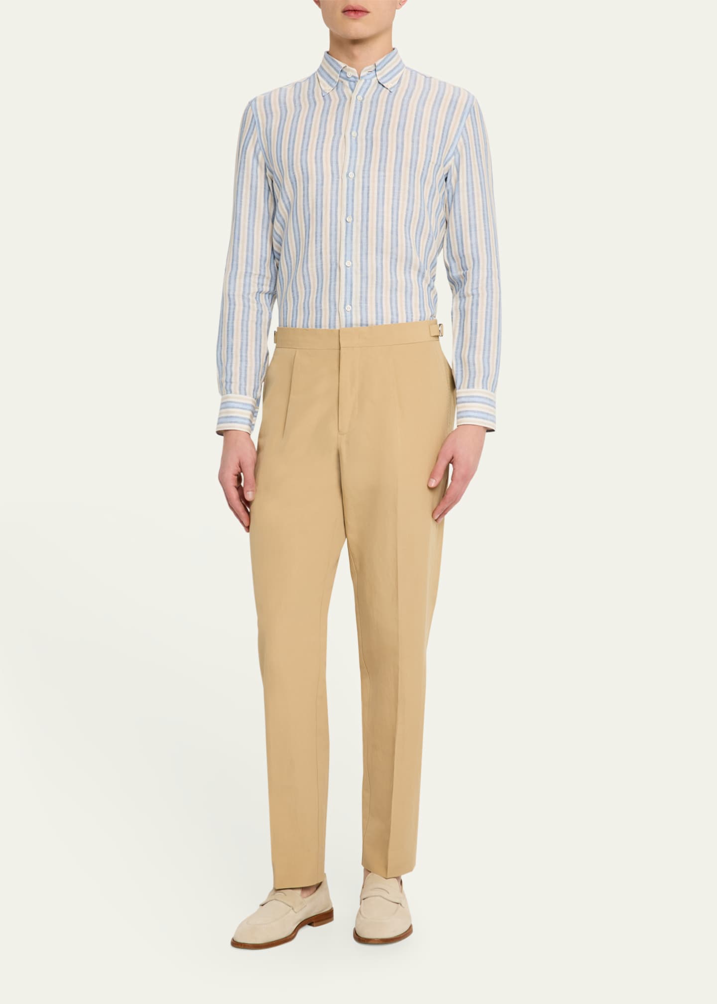 Bergdorf Goodman Men's Cotton Multi-Stripe Sport Shirt Image 2 of 5