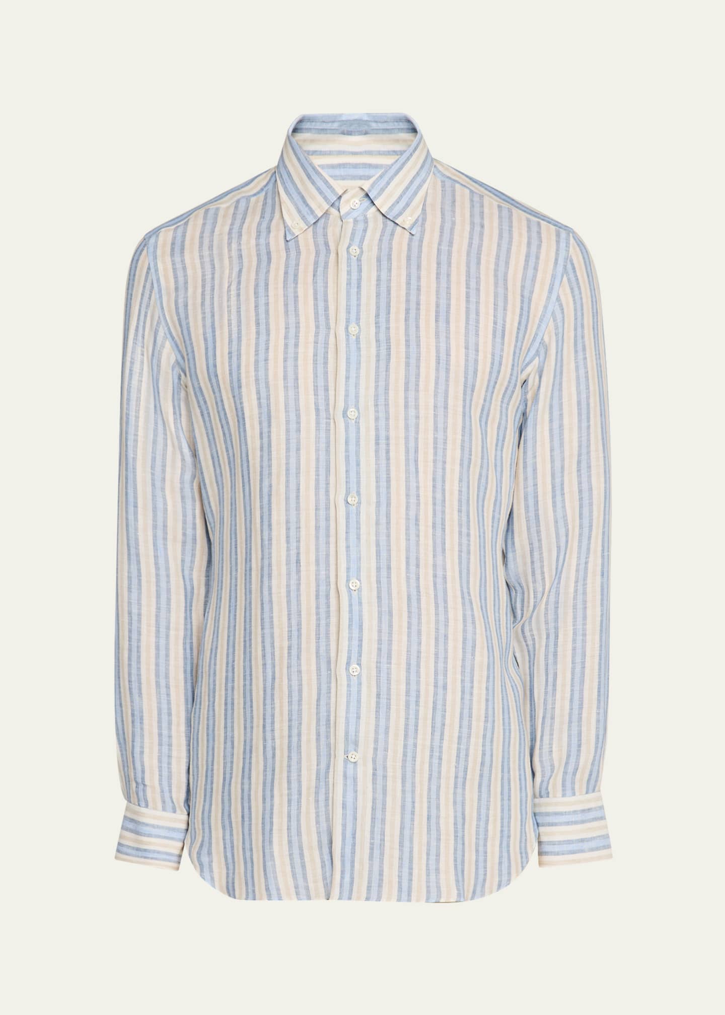 Bergdorf Goodman Men's Cotton Multi-Stripe Sport Shirt Image 1 of 5