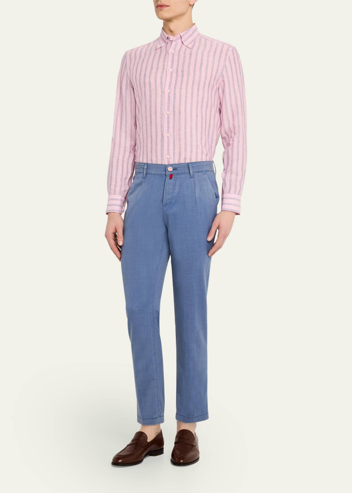 Bergdorf Goodman Men's Cotton Multi-Stripe Sport Shirt Image 2 of 5