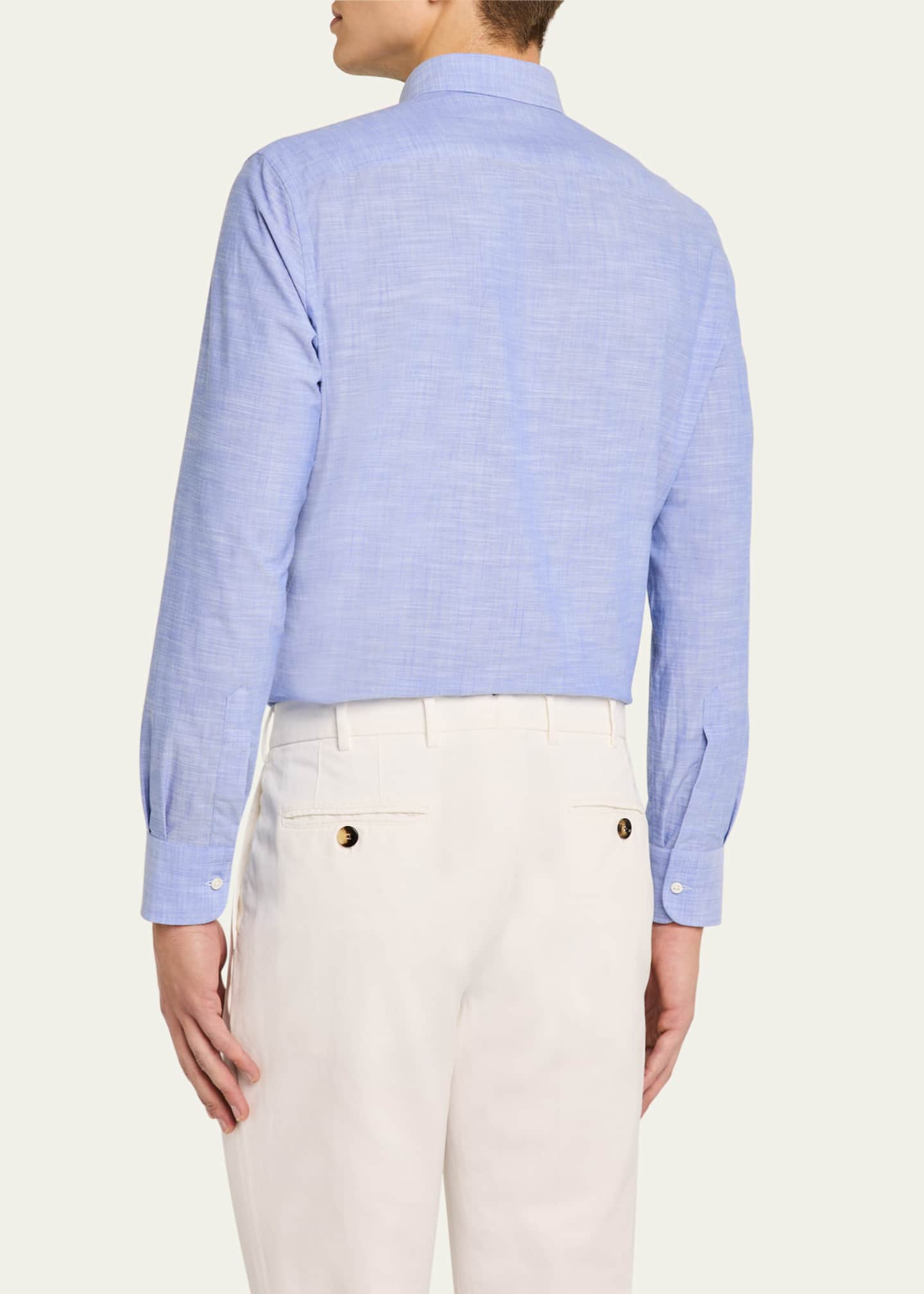 Bergdorf Goodman Men's Button-Collar Cotton Sport Shirt Image 3 of 5