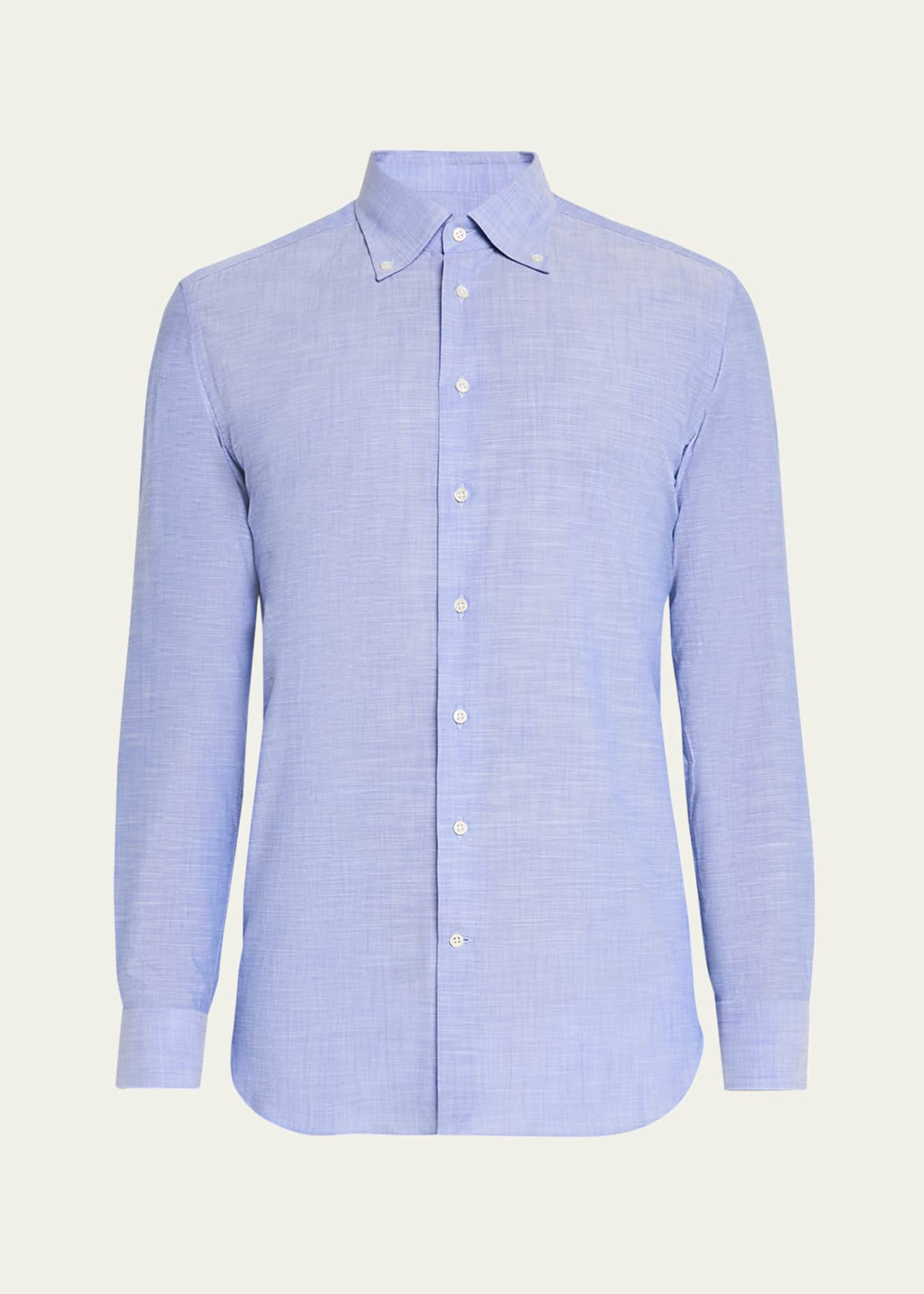 Bergdorf Goodman Men's Button-Collar Cotton Sport Shirt Image 1 of 5