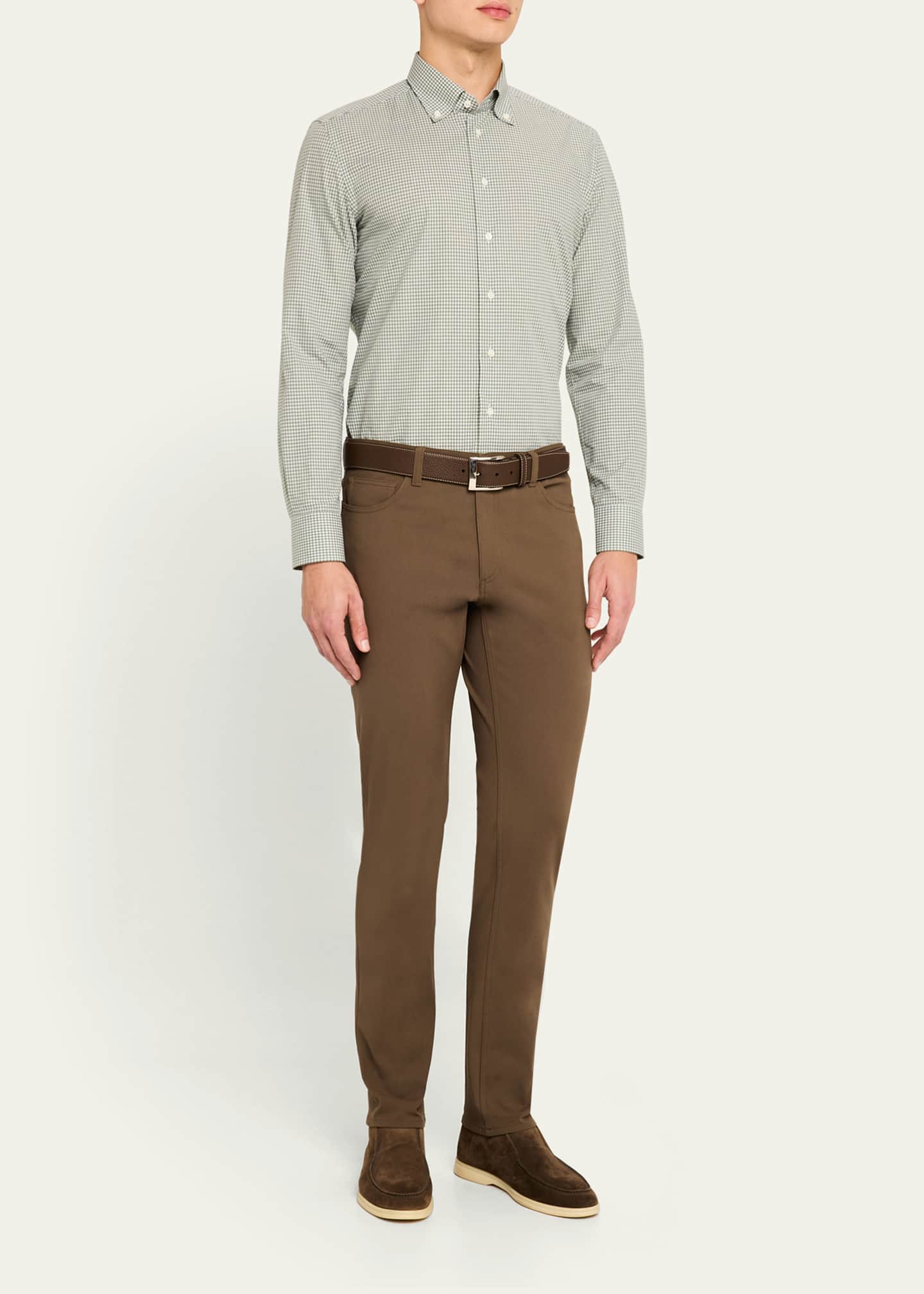Bergdorf Goodman Men's Micro-Gingham Sport Shirt Image 2 of 5