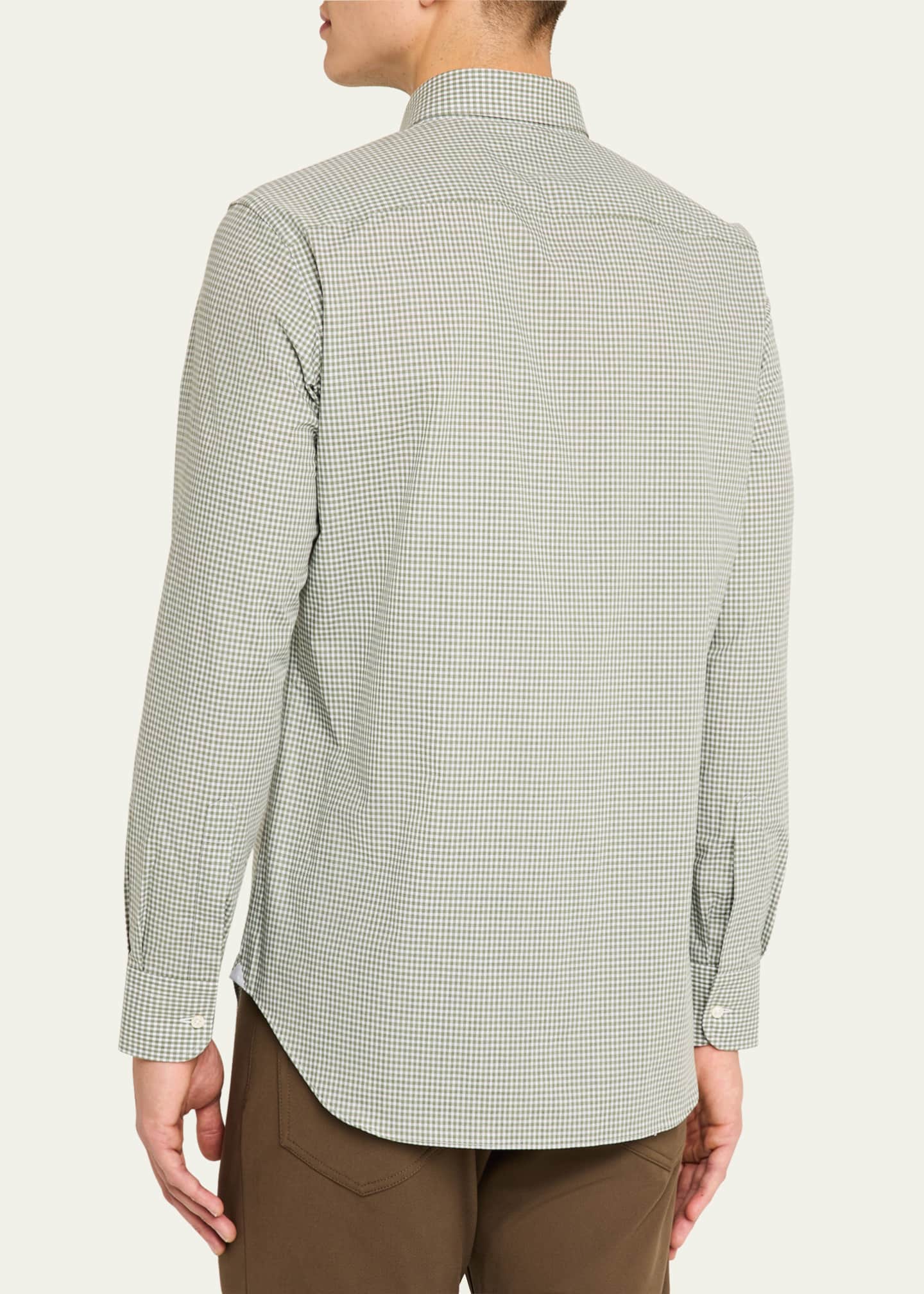 Bergdorf Goodman Men's Micro-Gingham Sport Shirt Image 3 of 5