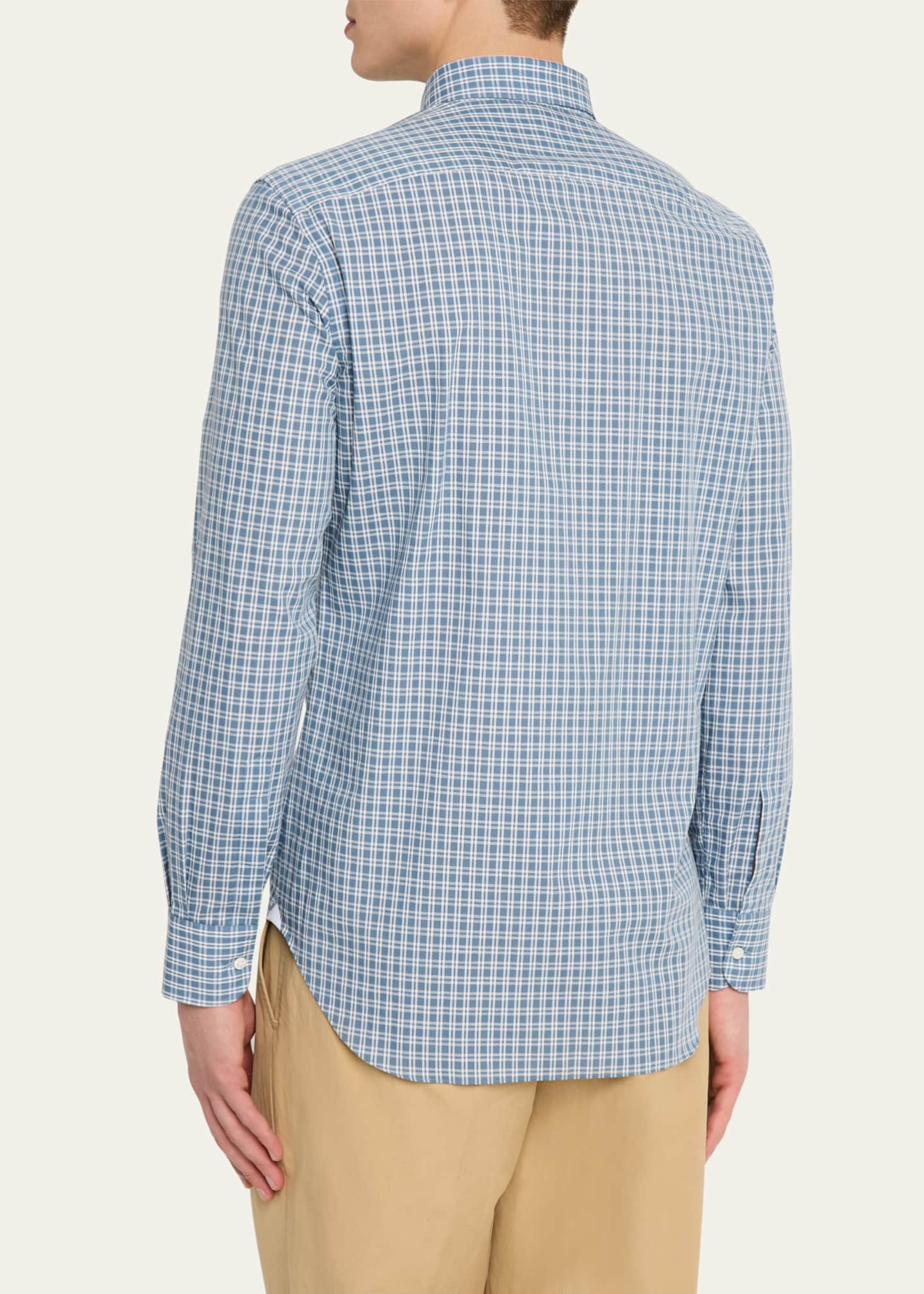 Bergdorf Goodman Men's Button-Collar Check Sport Shirt Image 3 of 5