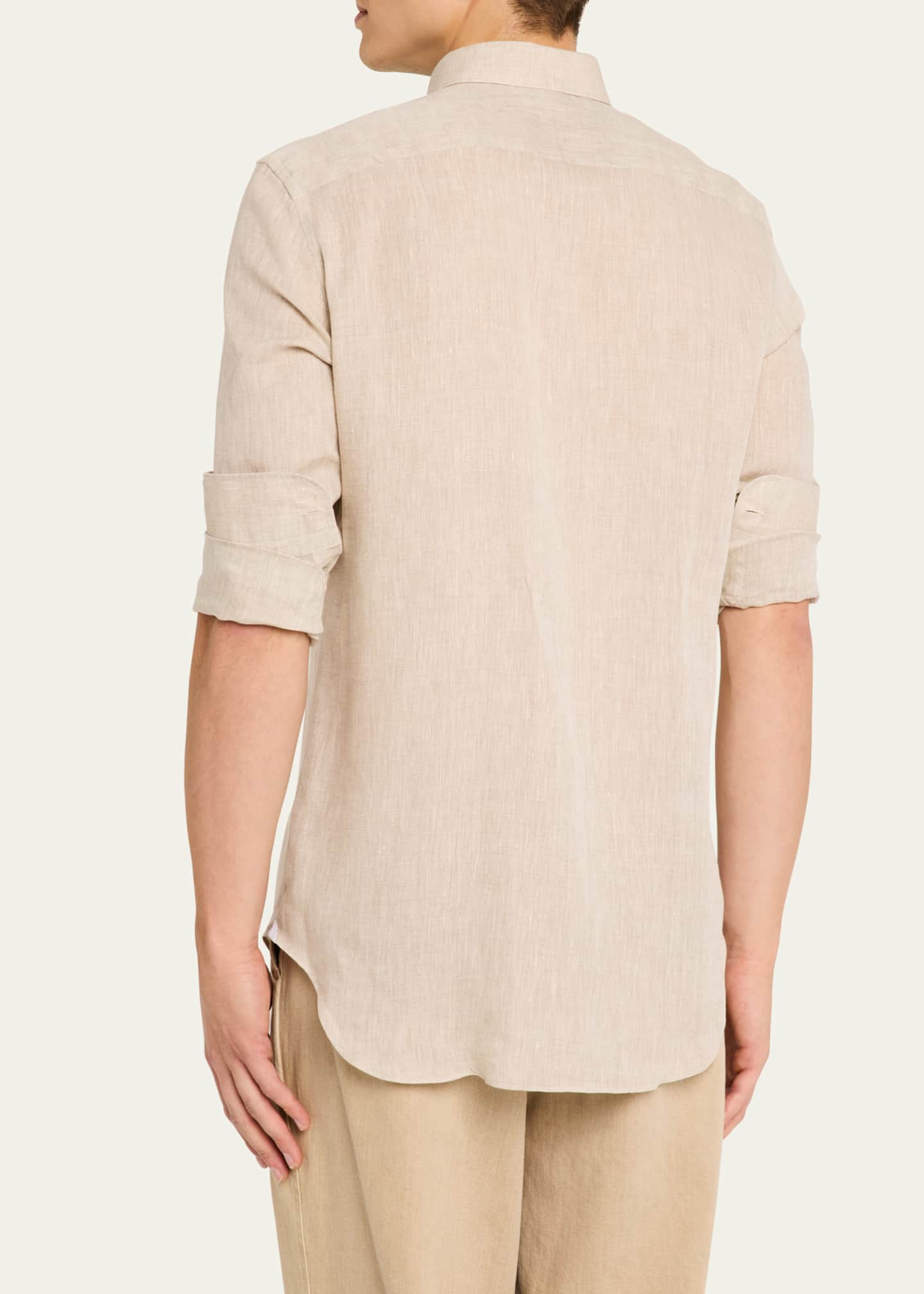 Bergdorf Goodman Men's Cotton Button-Collar Sport Shirt Image 3 of 5