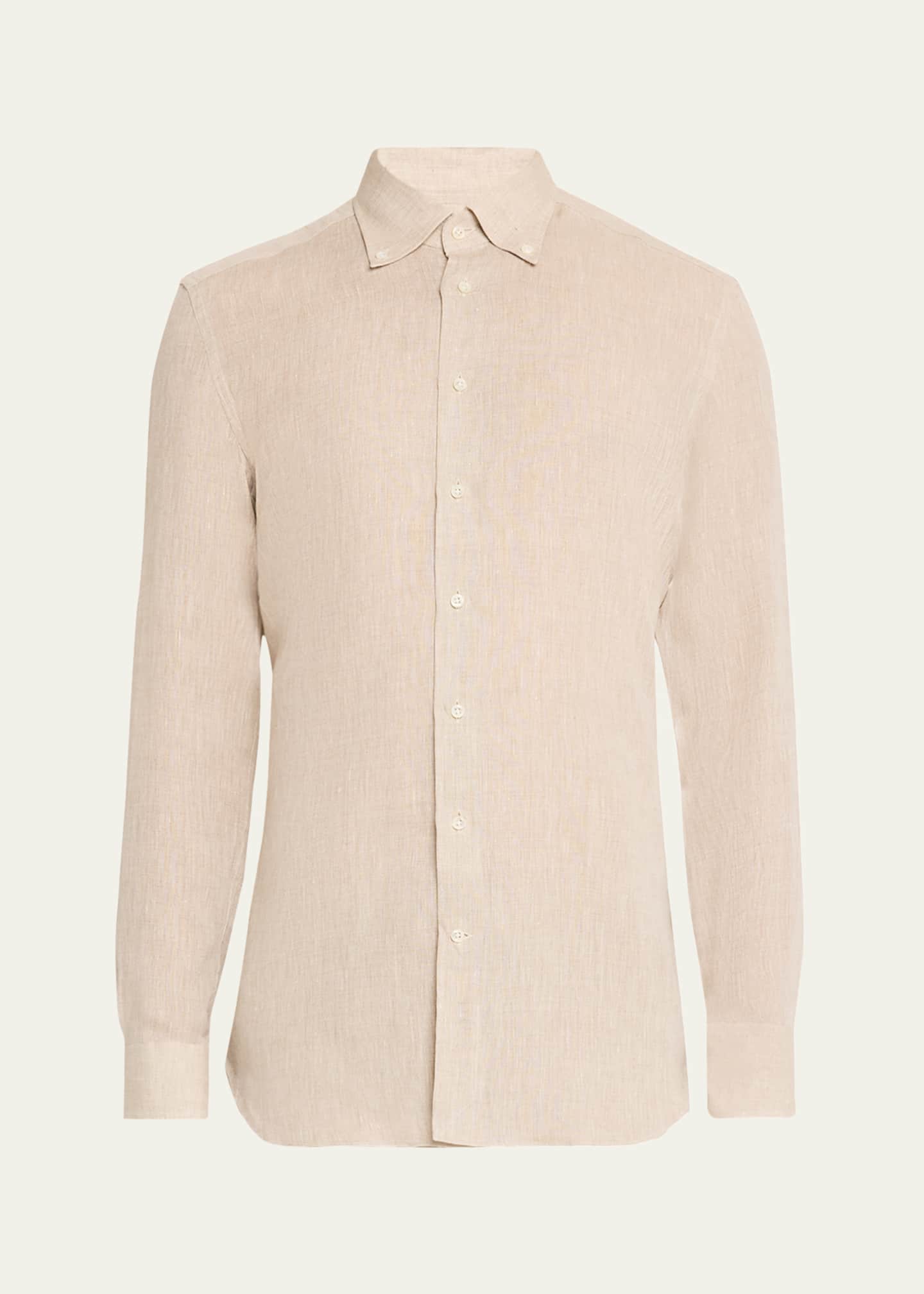 Bergdorf Goodman Men's Cotton Button-Collar Sport Shirt Image 1 of 5