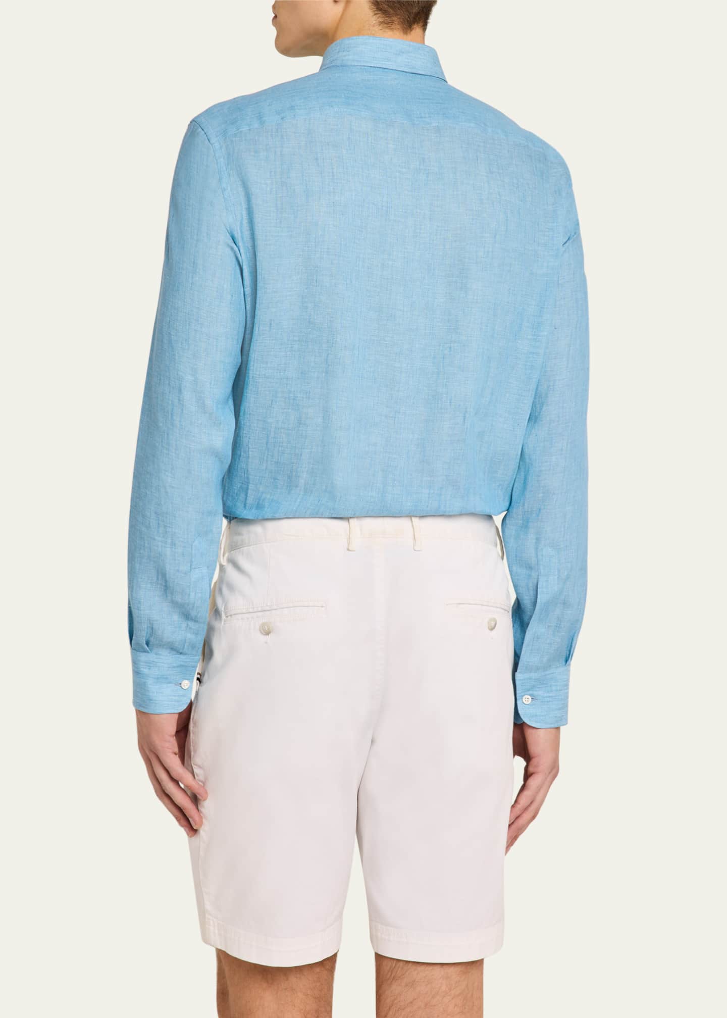 Bergdorf Goodman Men's Cotton Button-Collar Sport Shirt Image 3 of 5