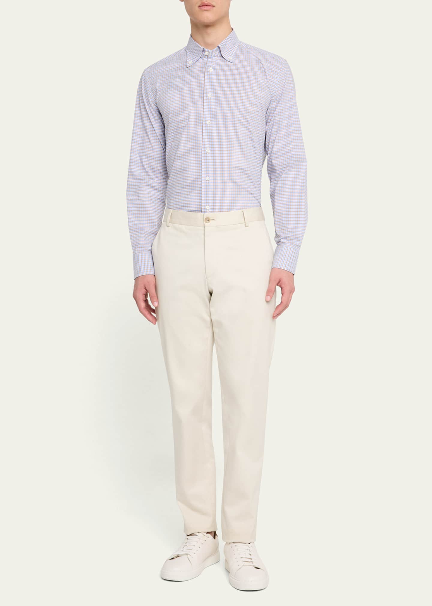 Bergdorf Goodman Men's Cotton Graph Check Sport Shirt Image 2 of 5