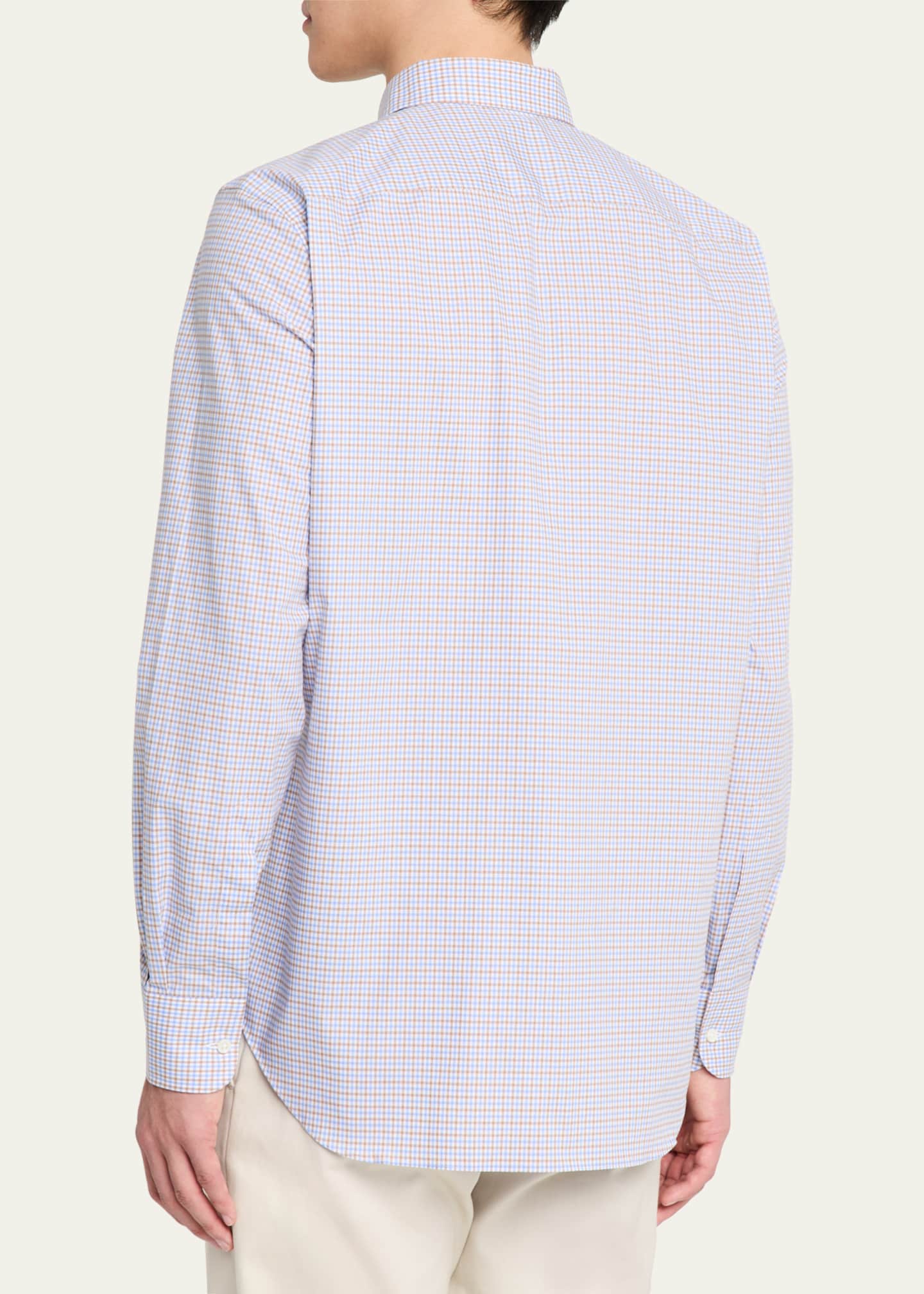 Bergdorf Goodman Men's Cotton Graph Check Sport Shirt Image 3 of 5
