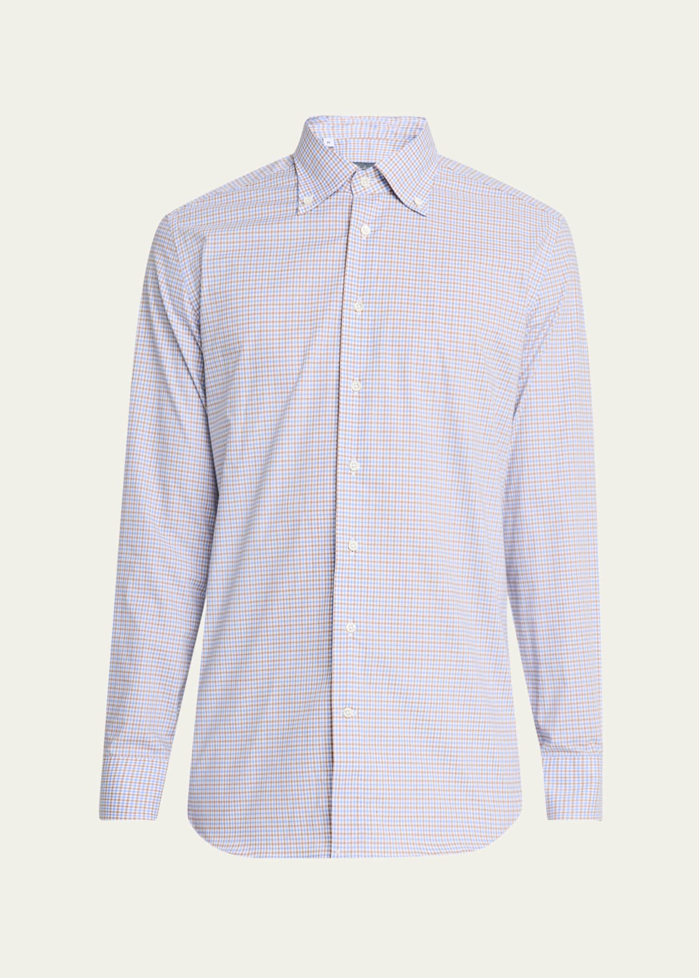 Bergdorf Goodman Men's Cotton Graph Check Sport Shirt Image 1 of 5