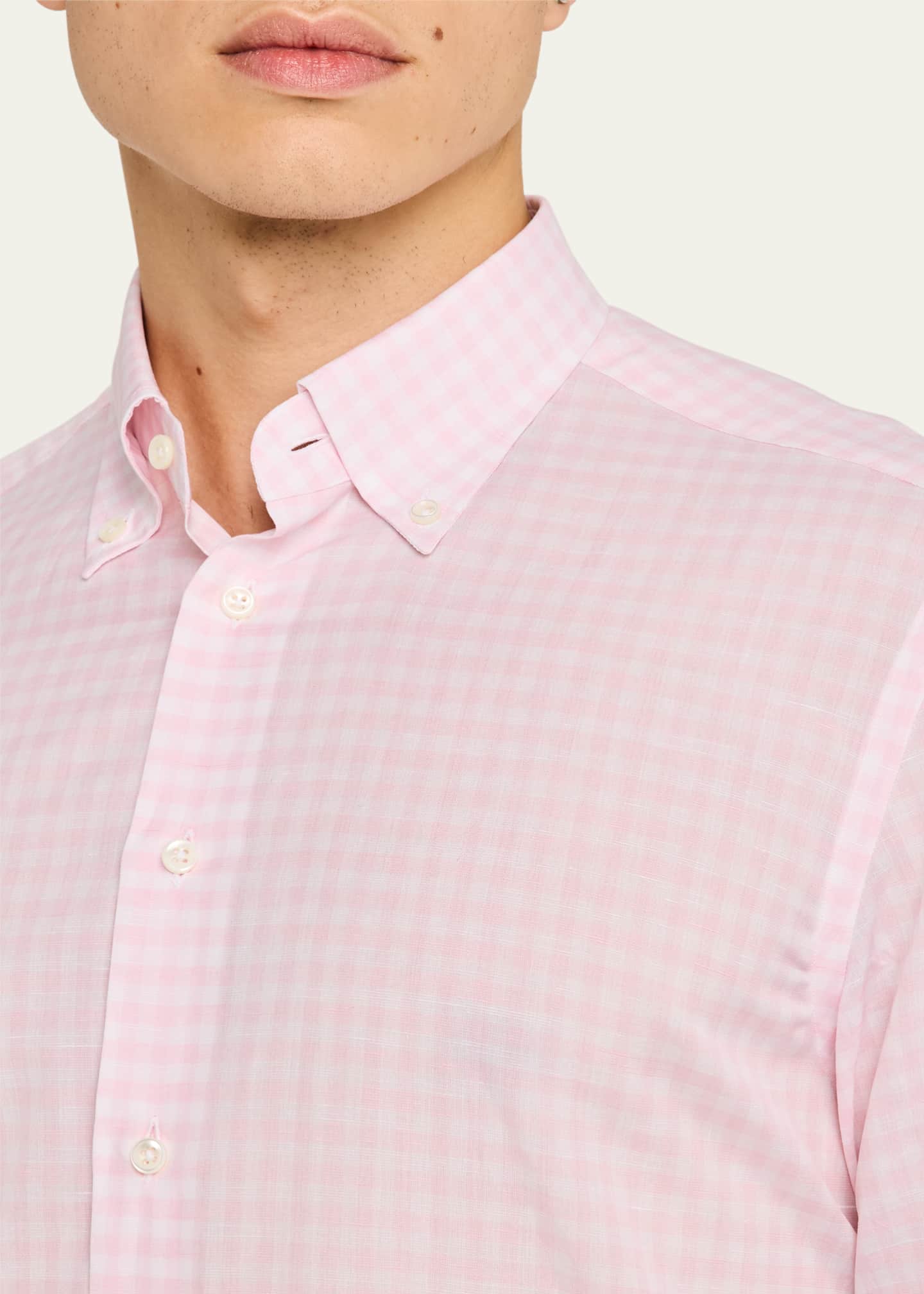 Bergdorf Goodman Men's Cotton Gingham Sport Shirt Image 5 of 5