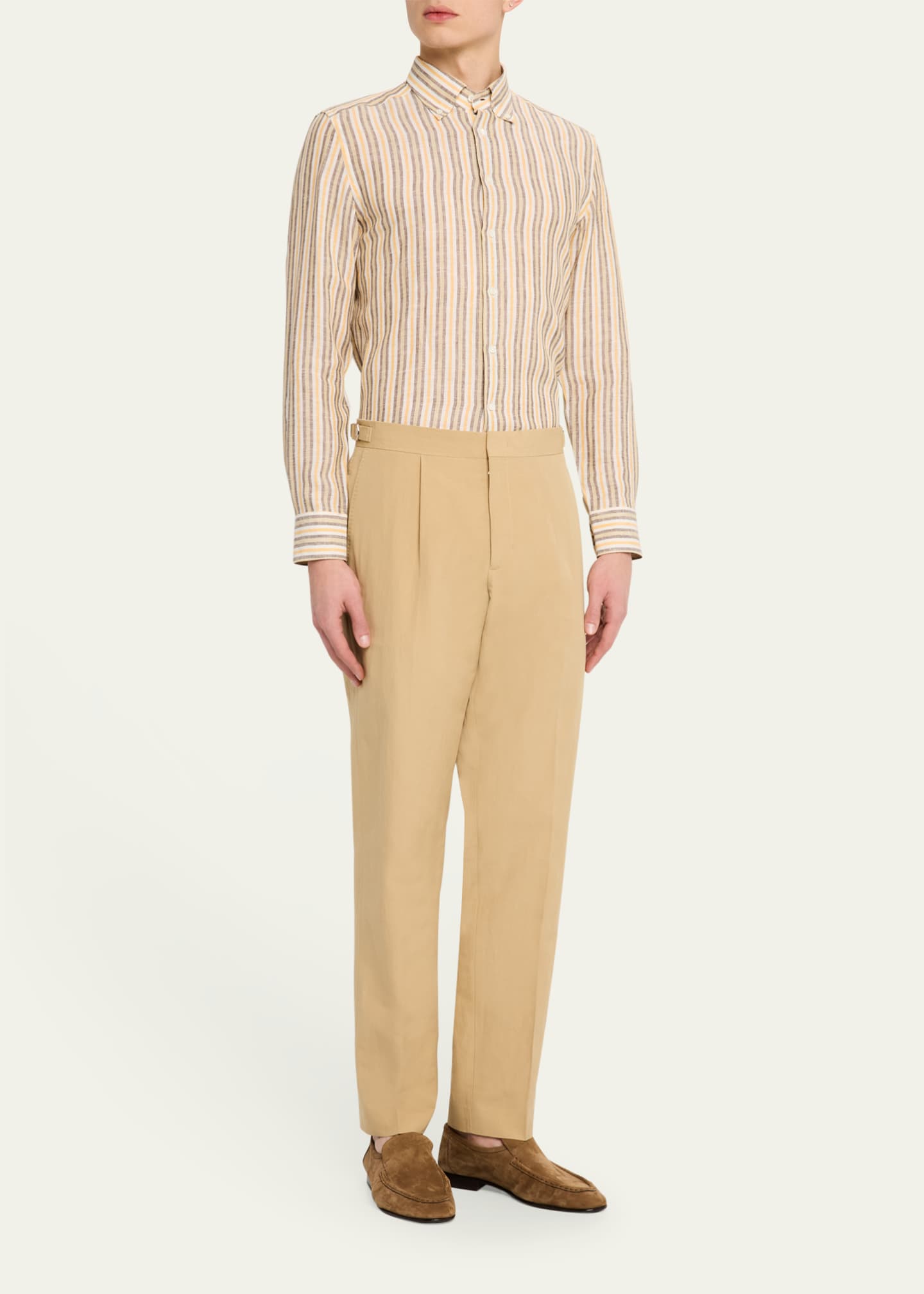 Bergdorf Goodman Men's Cotton Multi-Stripe Sport Shirt Image 2 of 5