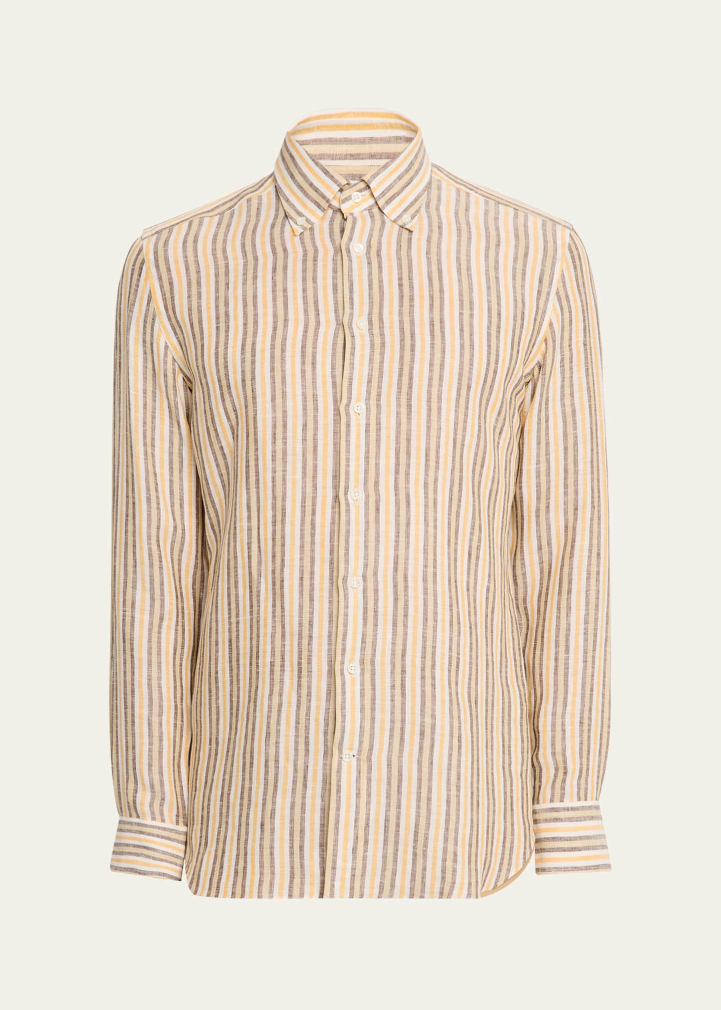 Bergdorf Goodman Men's Cotton Multi-Stripe Sport Shirt Image 1 of 5