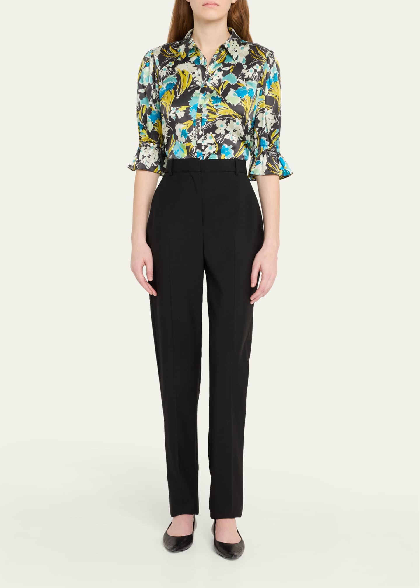 Cinq a Sept Fiona Floral Puff-Sleeve Top Image 2 of 5