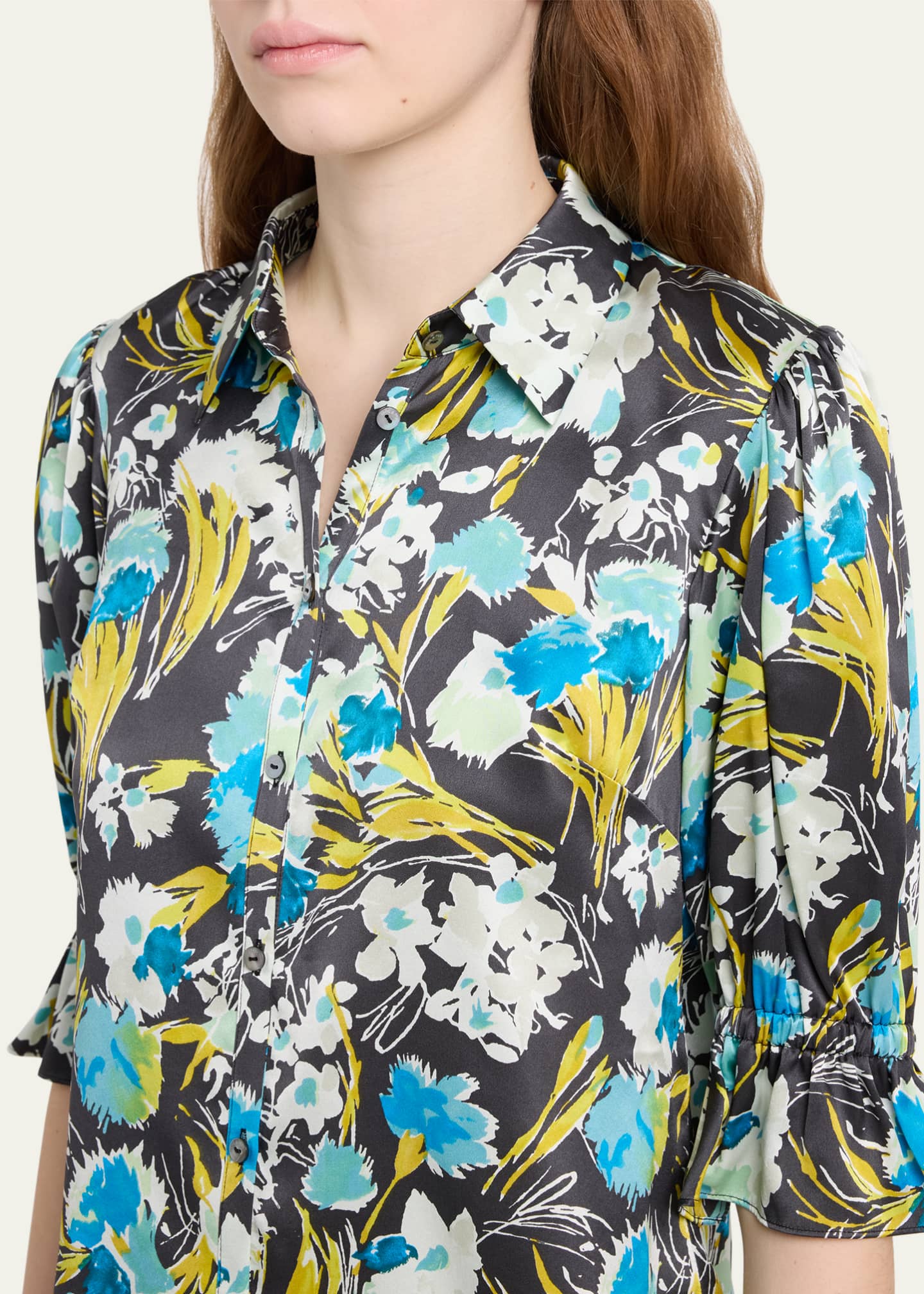 Cinq a Sept Fiona Floral Puff-Sleeve Top Image 5 of 5