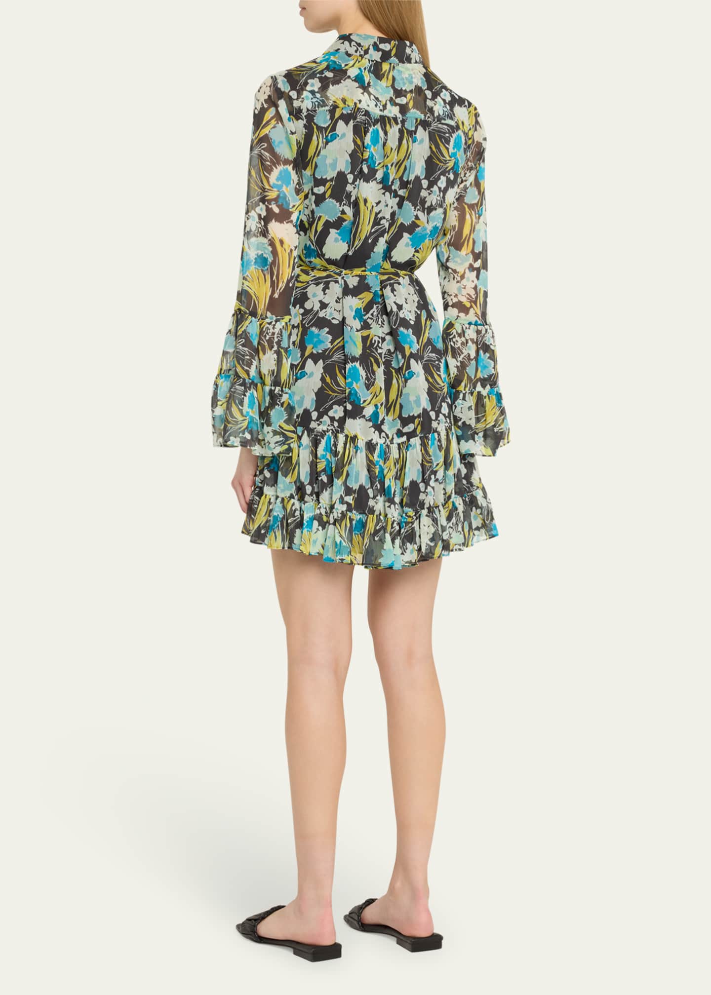 Cinq a Sept Lyra Floral Long-Sleeve Mini Dress Image 3 of 5