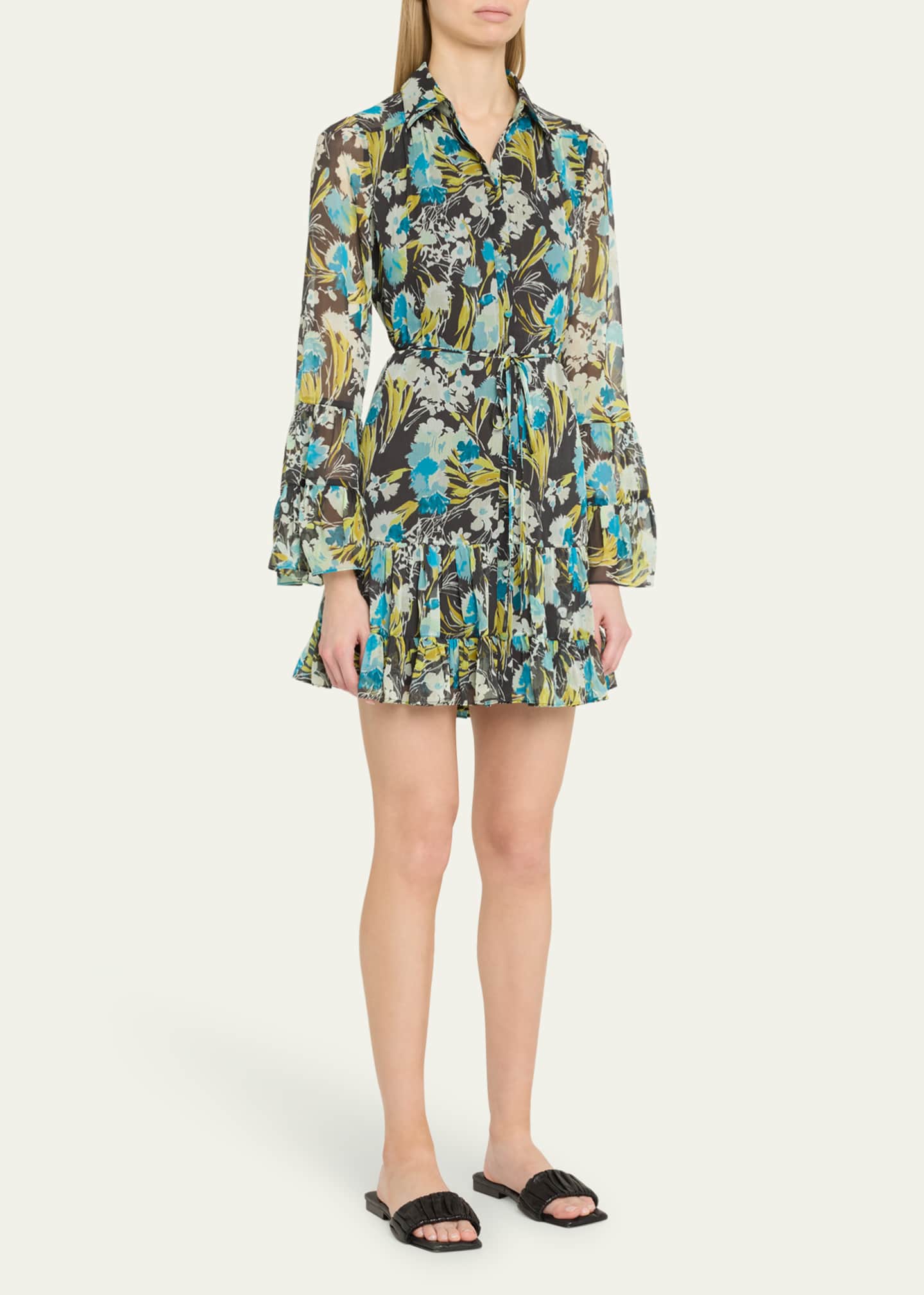 Cinq a Sept Lyra Floral Long-Sleeve Mini Dress Image 4 of 5