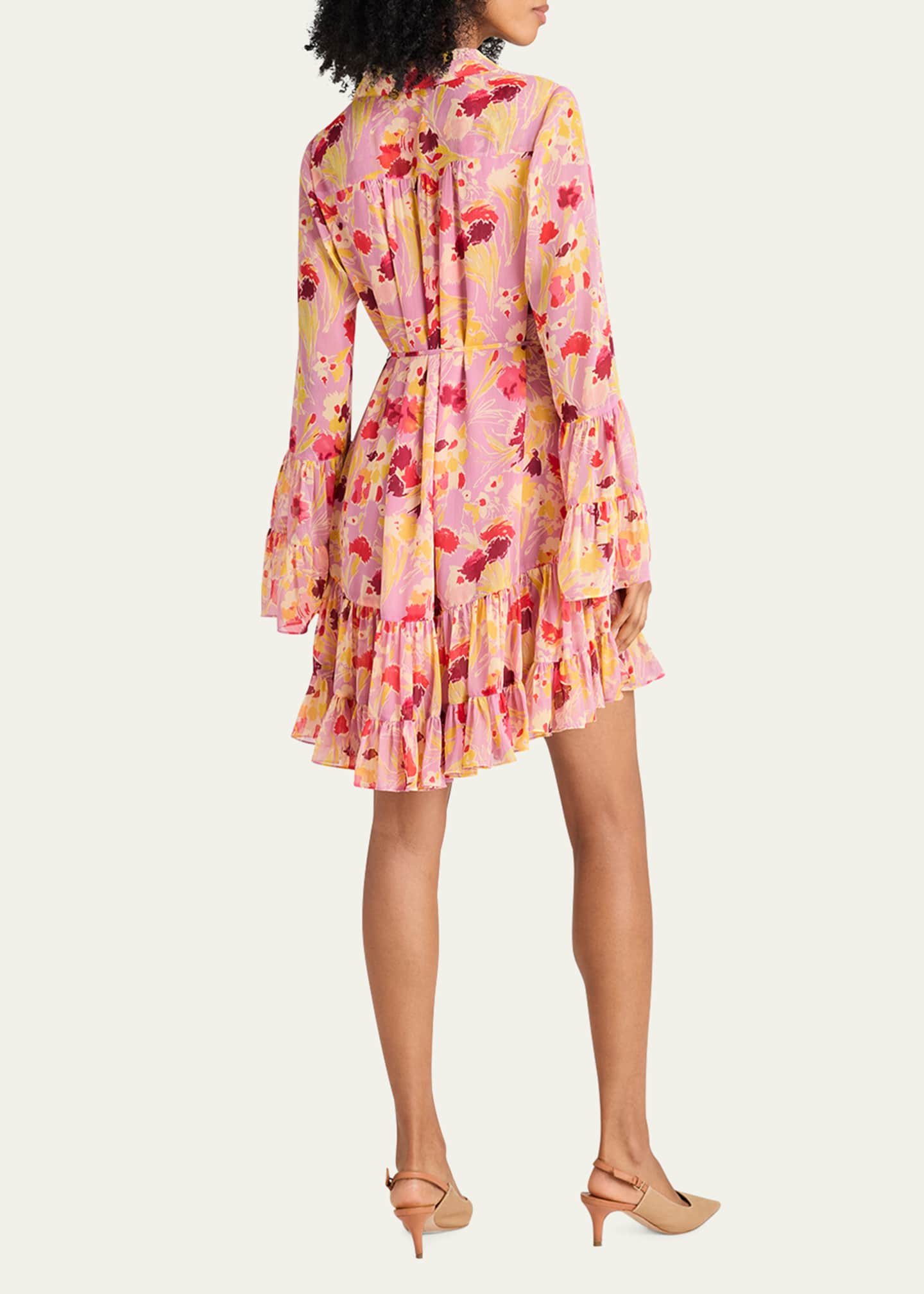 Cinq a Sept Lyra Floral Long-Sleeve Mini Dress Image 3 of 4