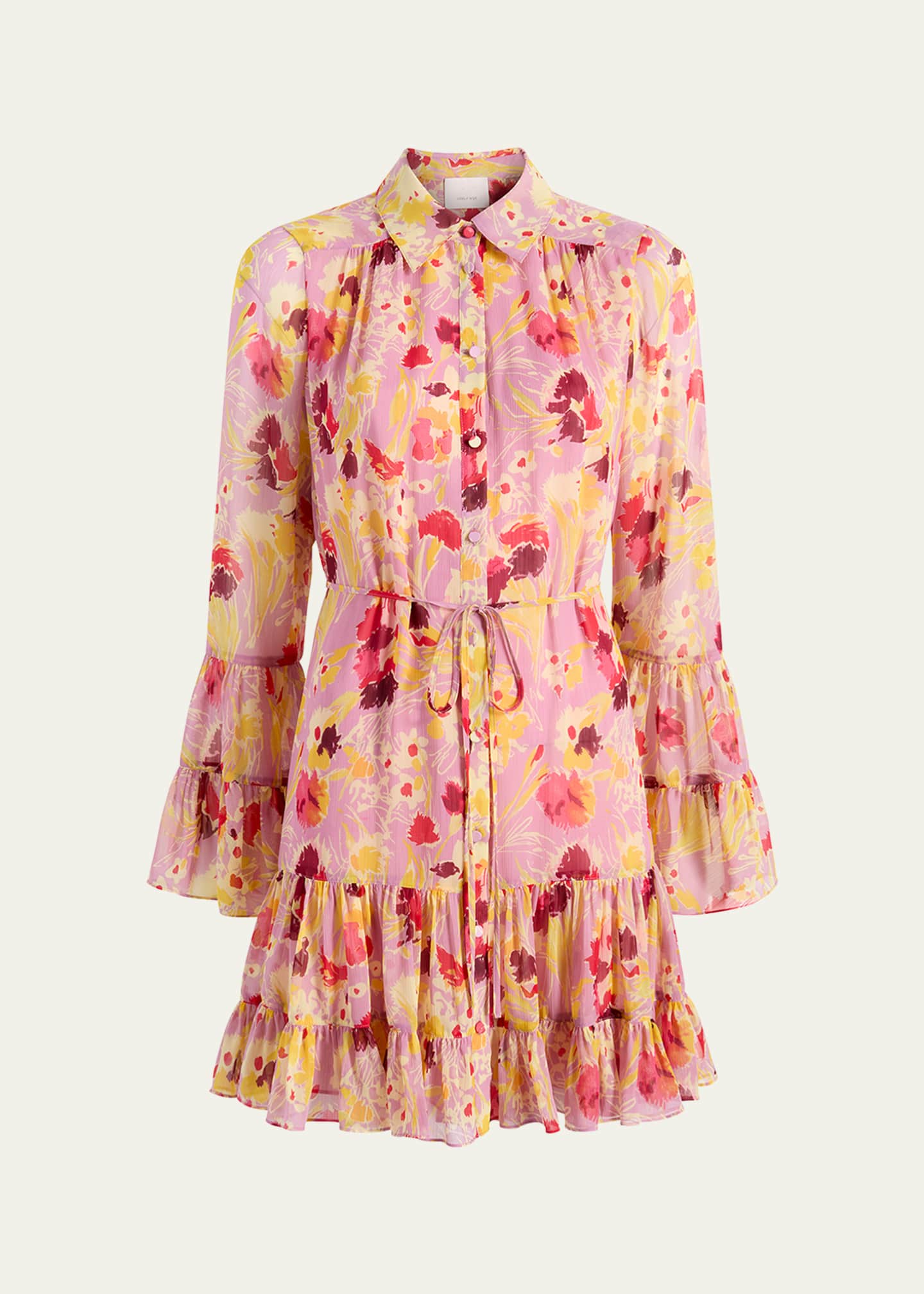 Cinq a Sept Lyra Floral Long-Sleeve Mini Dress Image 1 of 4