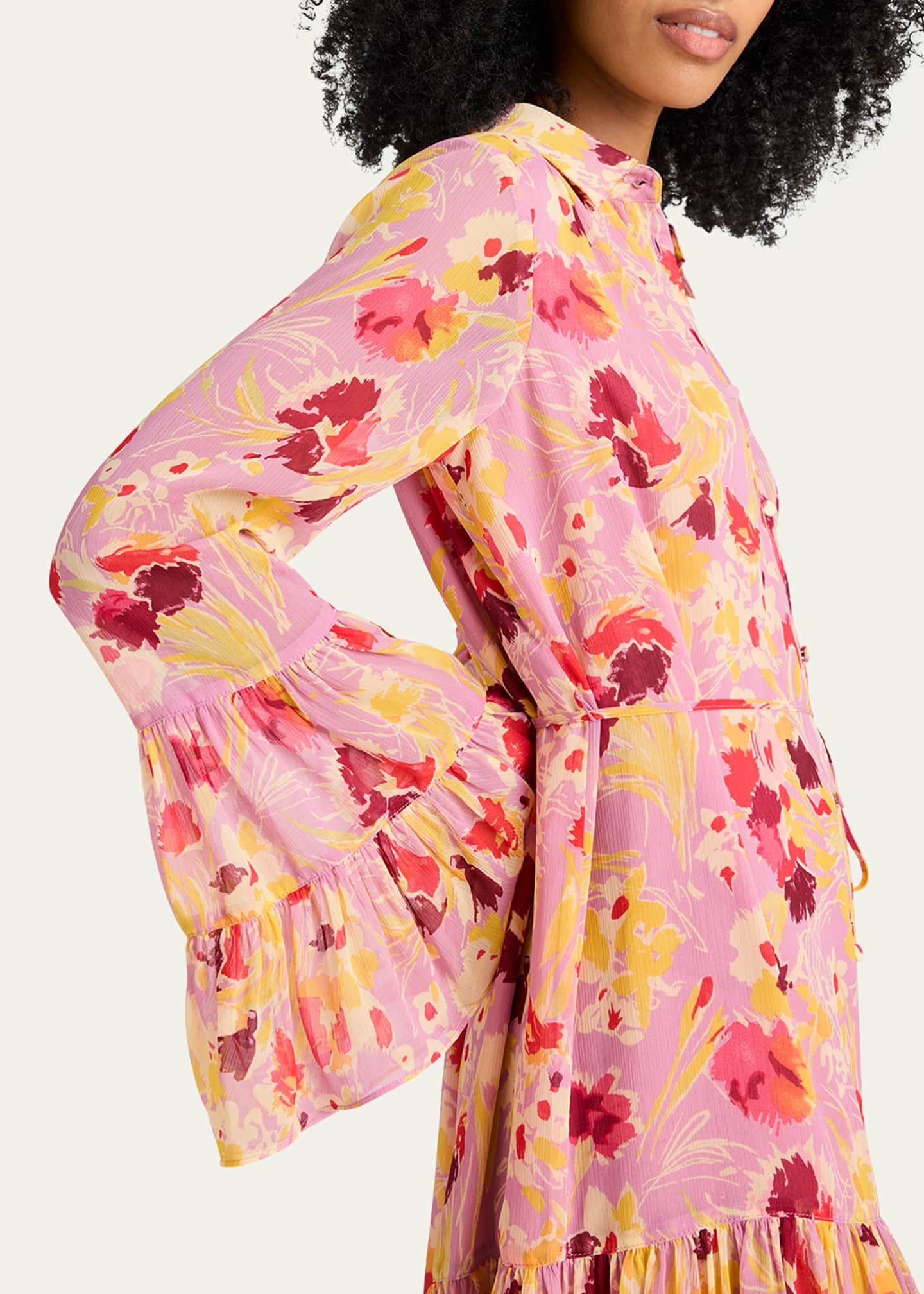 Cinq a Sept Lyra Floral Long-Sleeve Mini Dress Image 4 of 4