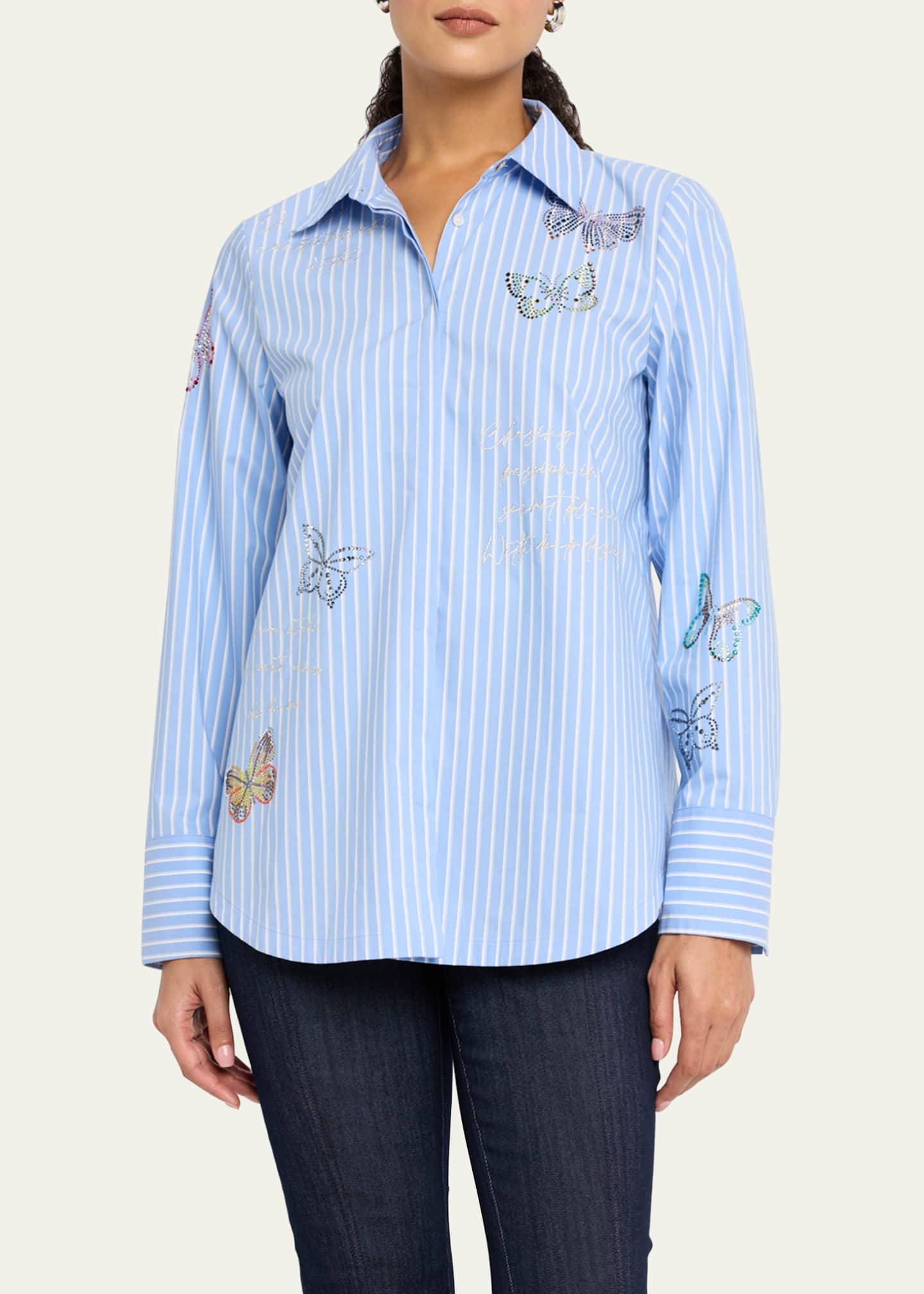 Cinq a Sept Lisa Butterfly Long-Sleeve Shirt Image 4 of 5
