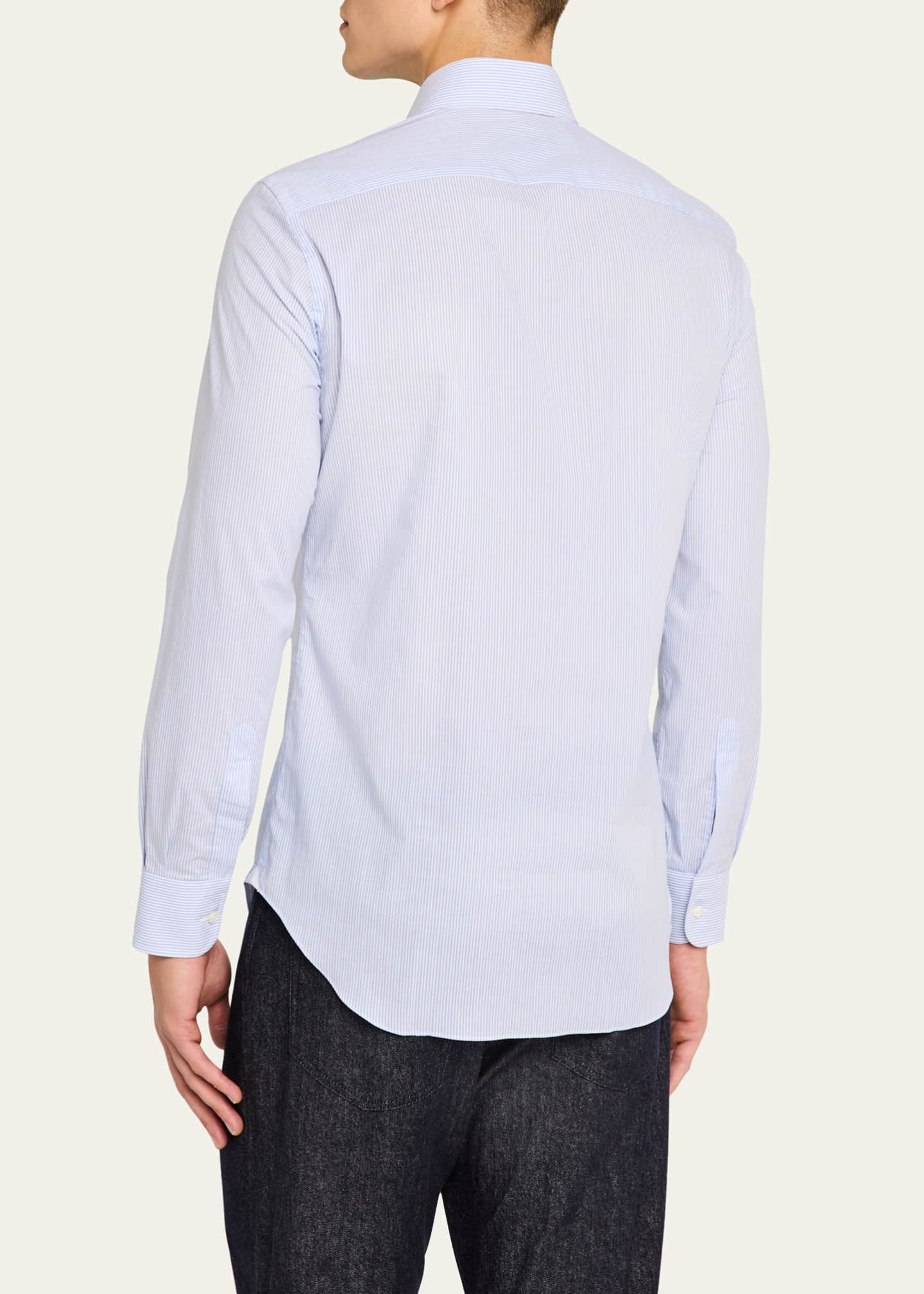 Emanuele Maffeis Men's Cotton Bengal Stripe Dress Shirt Image 3 of 5