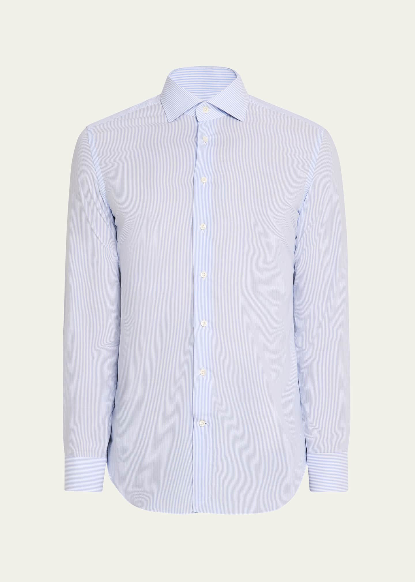 Emanuele Maffeis Men's Cotton Bengal Stripe Dress Shirt Image 1 of 5