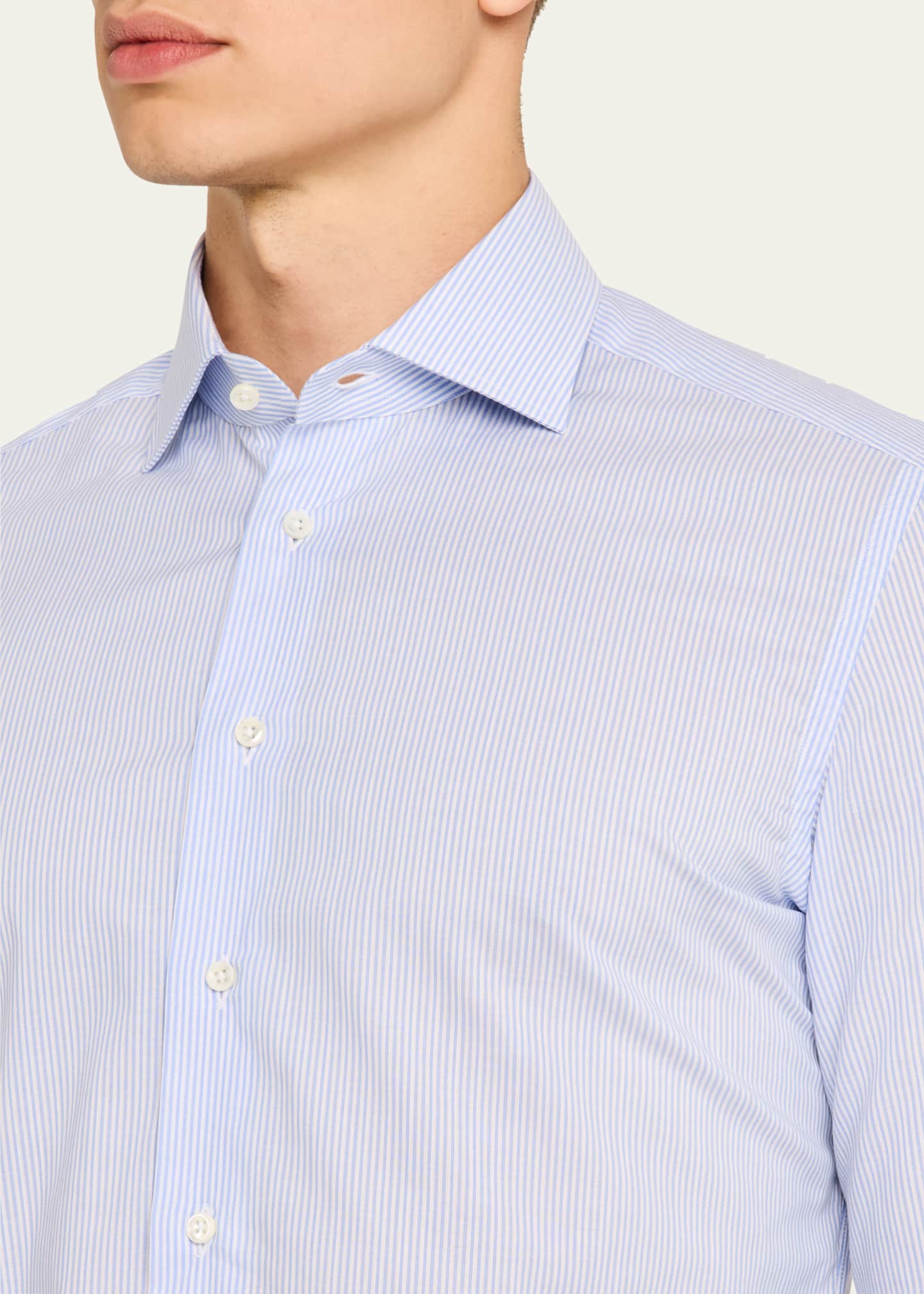 Emanuele Maffeis Men's Cotton Bengal Stripe Dress Shirt Image 5 of 5
