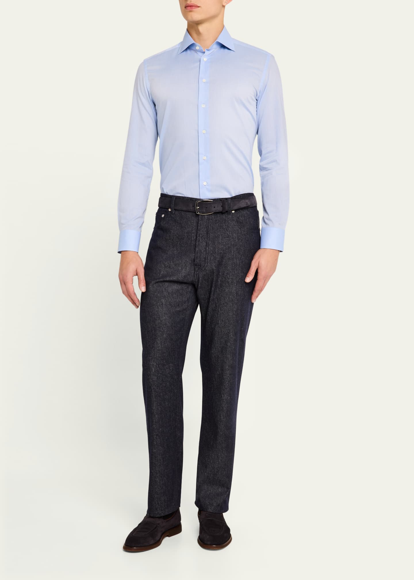 Bergdorf Goodman Men's Classic-Fit Cotton Dress Shirt Image 2 of 5