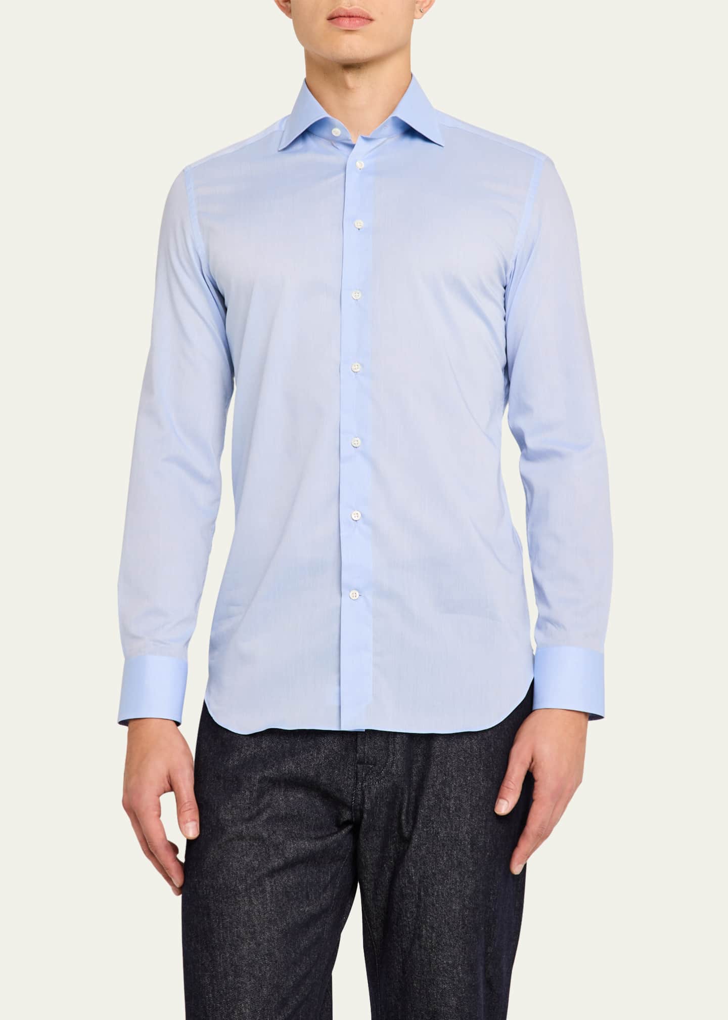 Bergdorf Goodman Men's Classic-Fit Cotton Dress Shirt Image 4 of 5