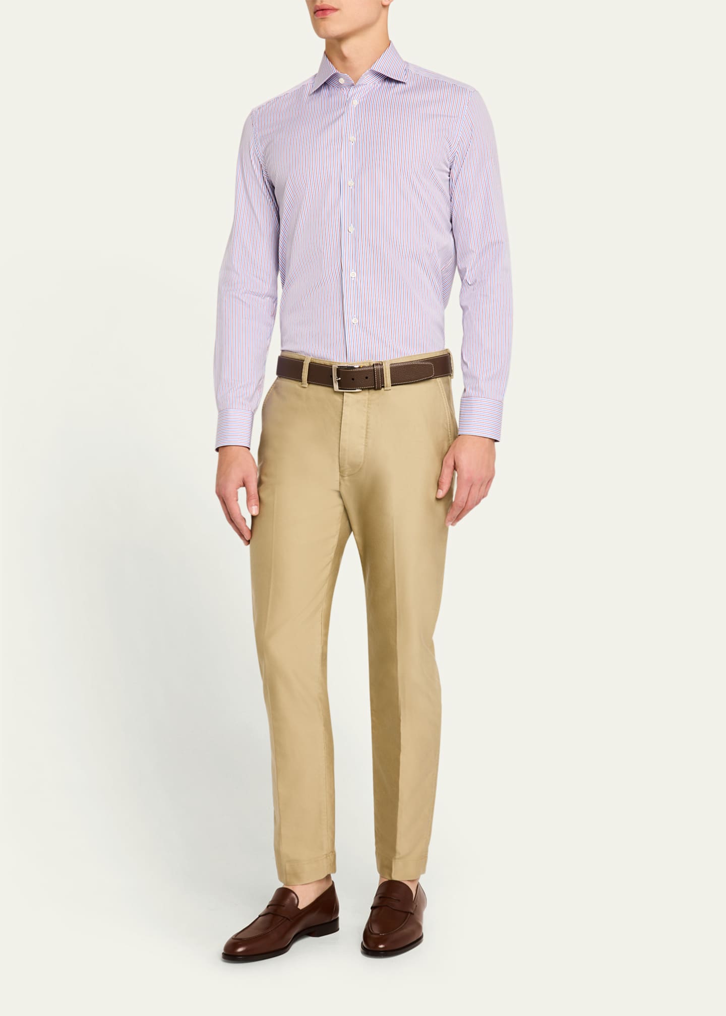 Bergdorf Goodman Men's Cotton Multi-Stripe Dress Shirt Image 2 of 5