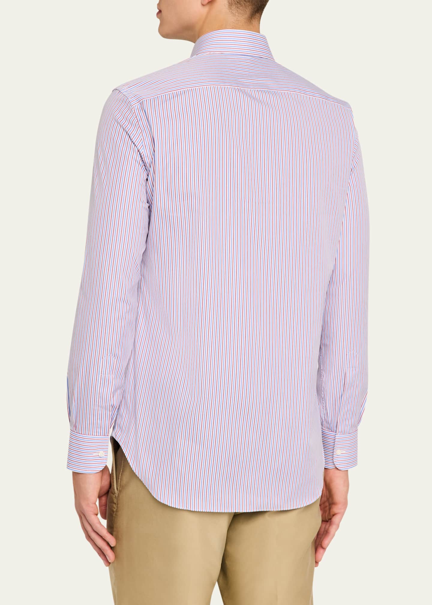 Bergdorf Goodman Men's Cotton Multi-Stripe Dress Shirt Image 3 of 5