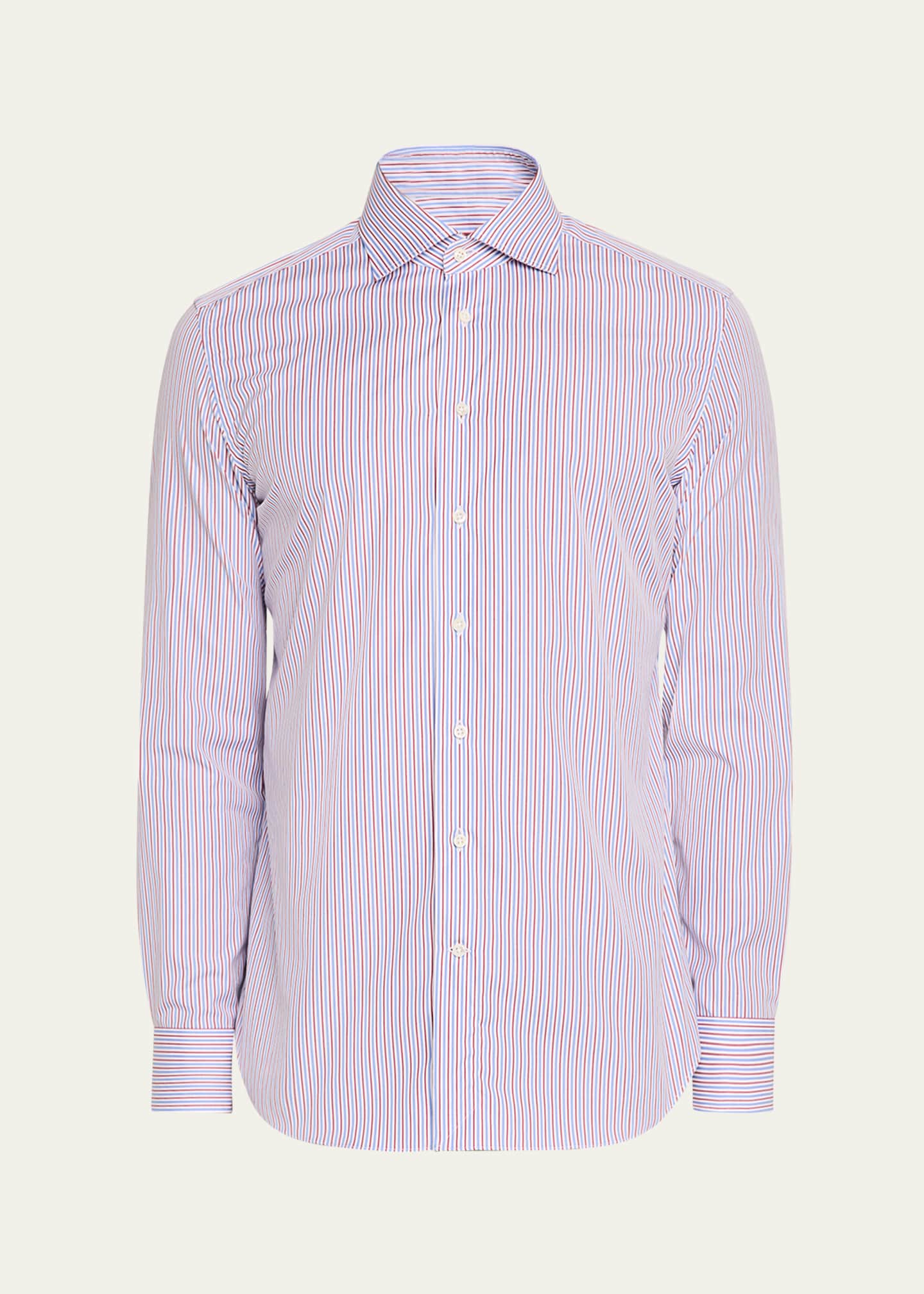 Bergdorf Goodman Men's Cotton Multi-Stripe Dress Shirt Image 1 of 5