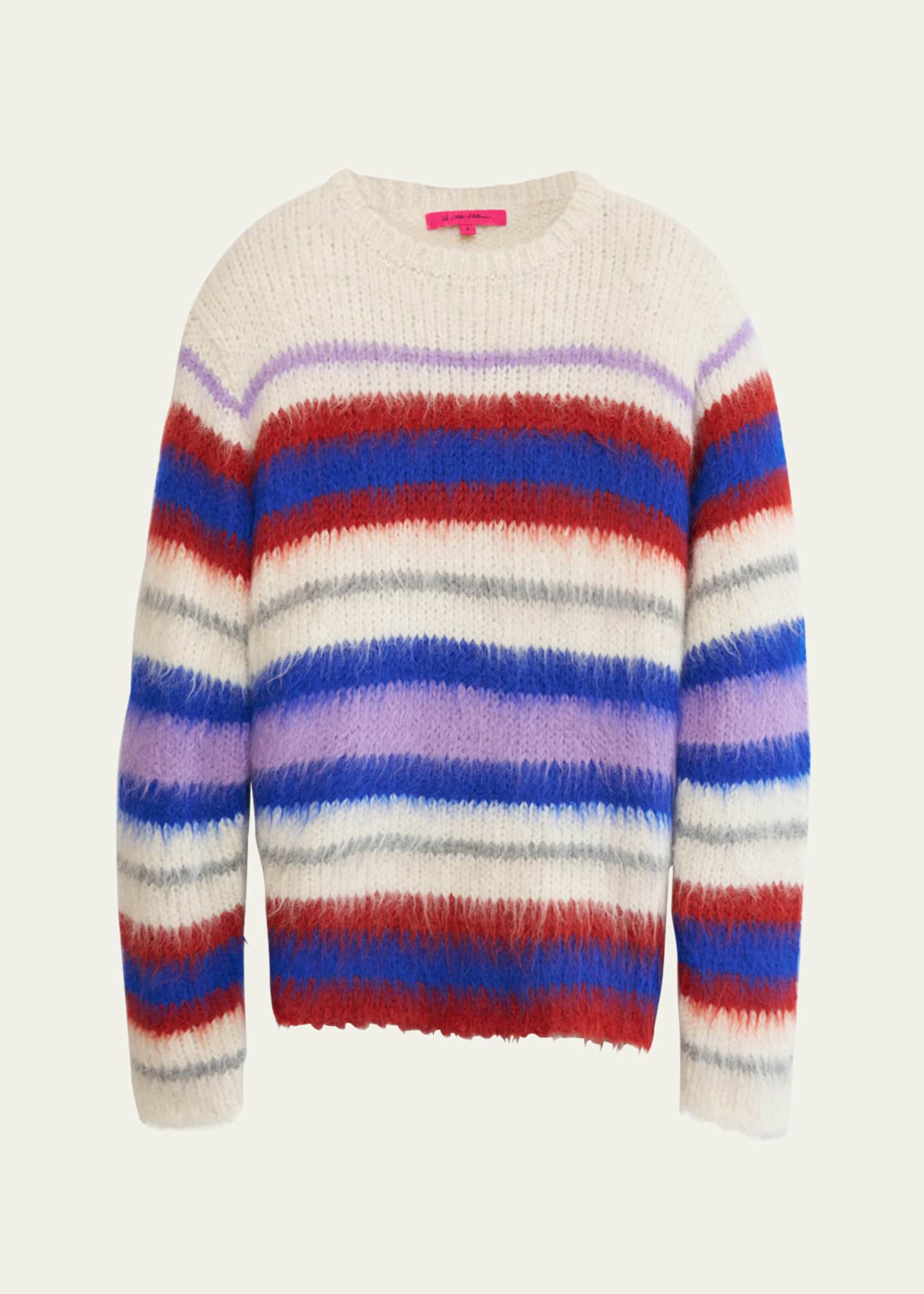 The Elder Statesman Thistle Vineyard Stripe Alpaca Sweater