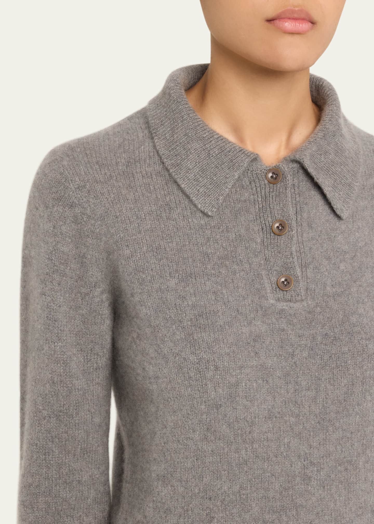 The Elder Statesman Fitted Polo Cashmere Sweater Image 5 of 5