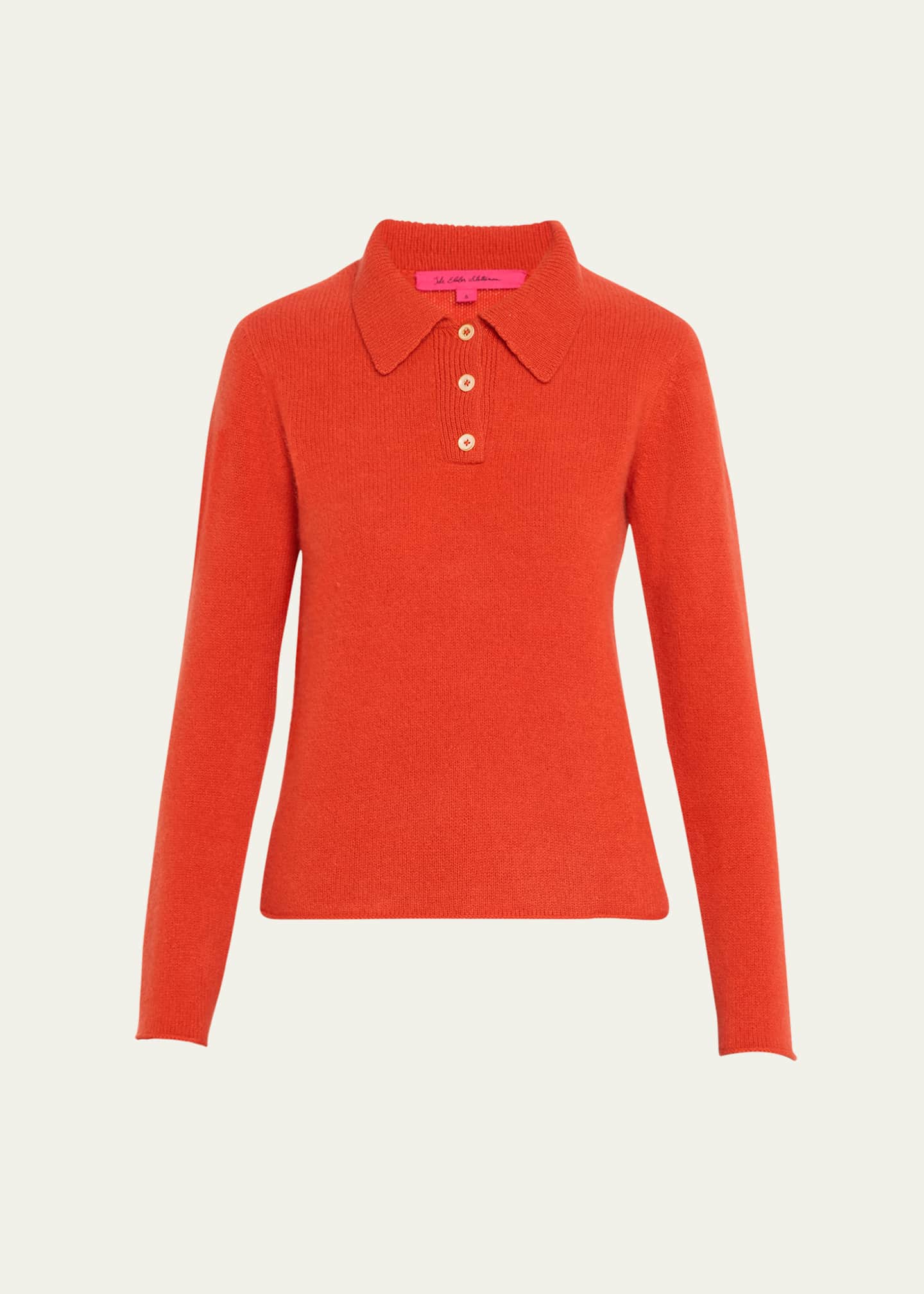 The Elder Statesman Fitted Polo Cashmere Sweater Image 1 of 5