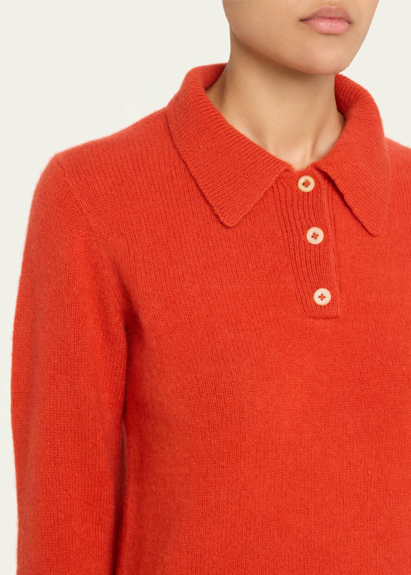 The Elder Statesman Fitted Polo Cashmere Sweater Image 5 of 5