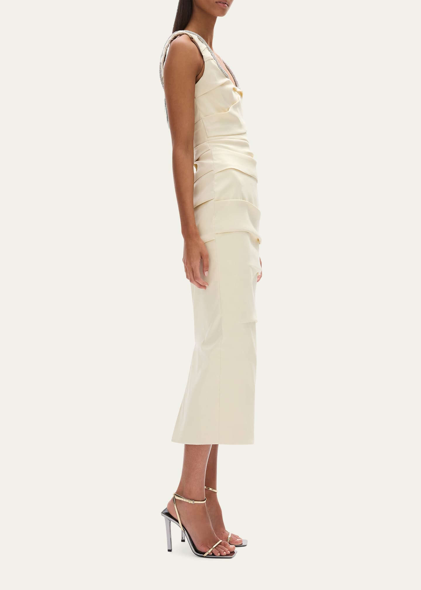 RACHEL GILBERT XAVIER MIDI IN YELLOW SIZE 10