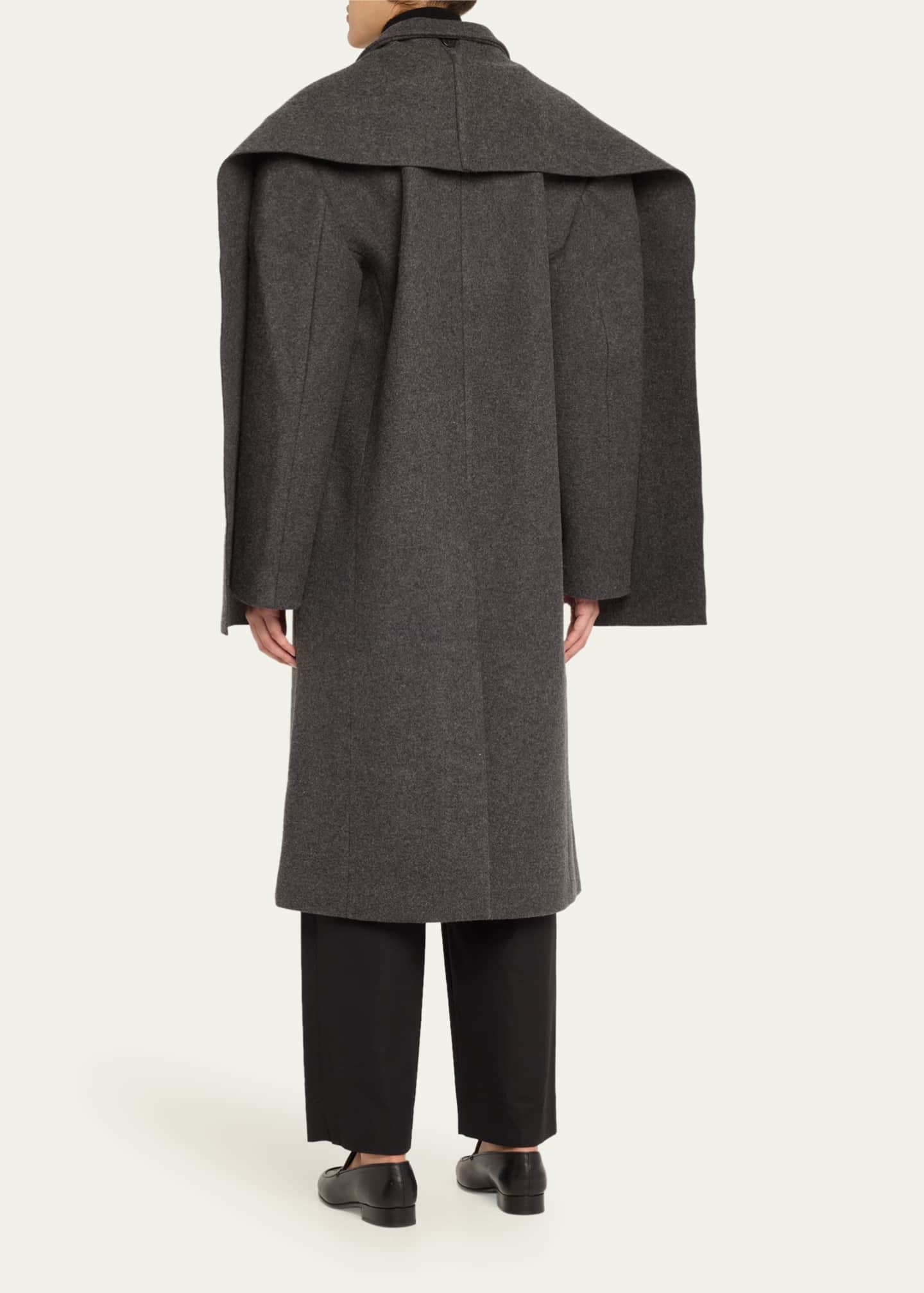 bettter Andes Oversized Wool Coat with Removable Scarf Image 3 of 5