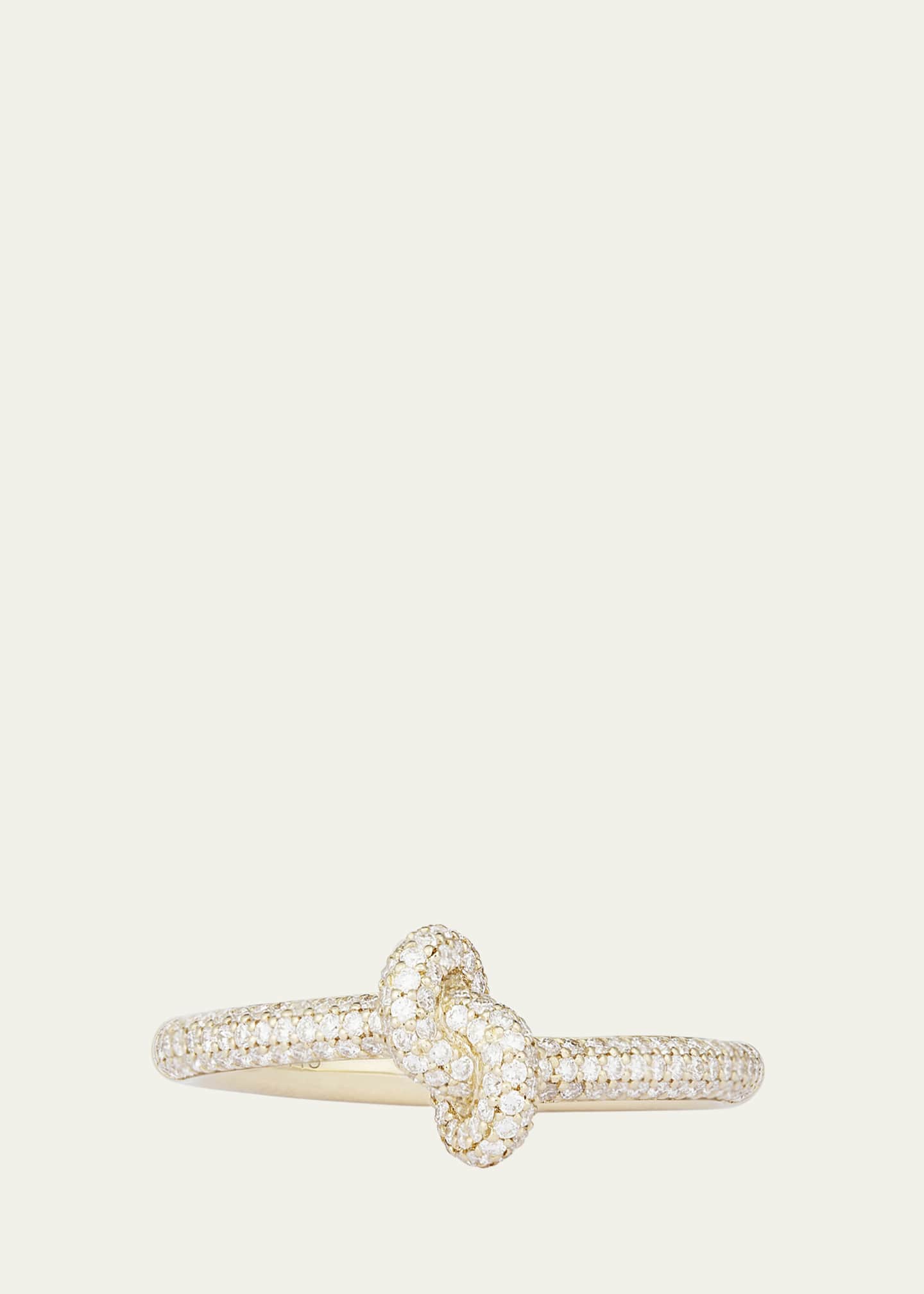 ENGELBERT 18K Yellow Gold The Legacy Knot Pave Ring, Mini