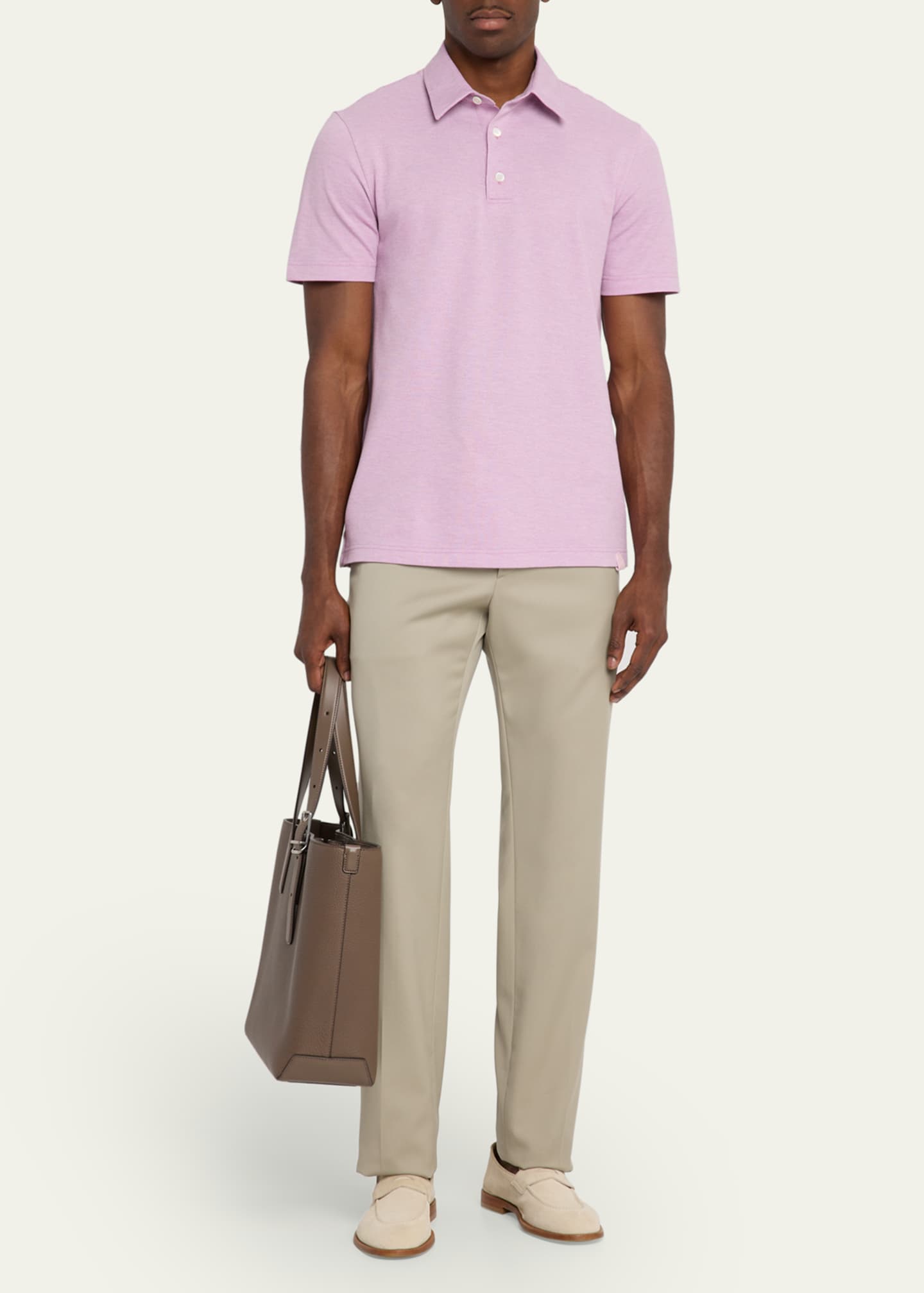 Brioni Men's Jersey Pique Polo Shirt Image 2 of 5