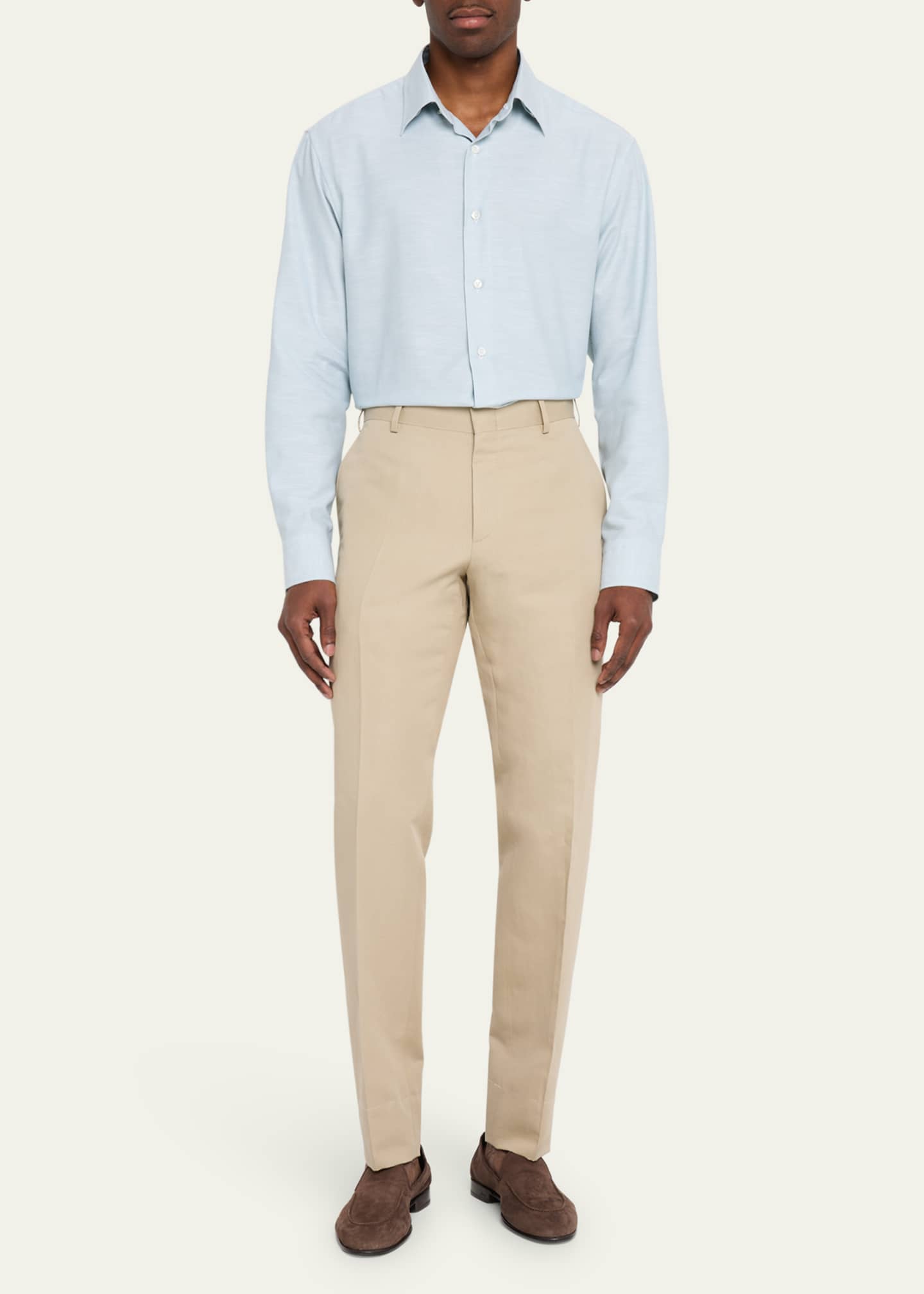 Brioni Men's Cotton Twill Sport Shirt Image 2 of 5