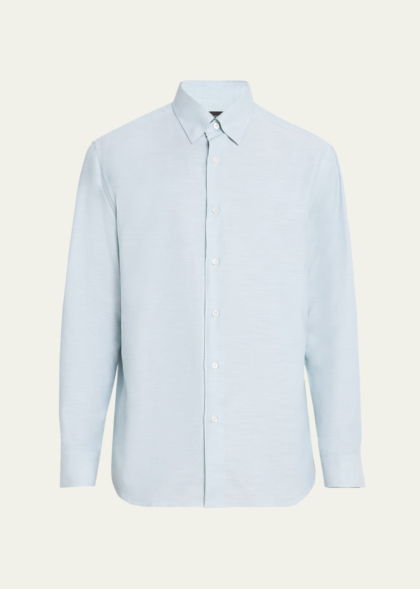 Brioni Men's Cotton Twill Sport Shirt Image 1 of 5