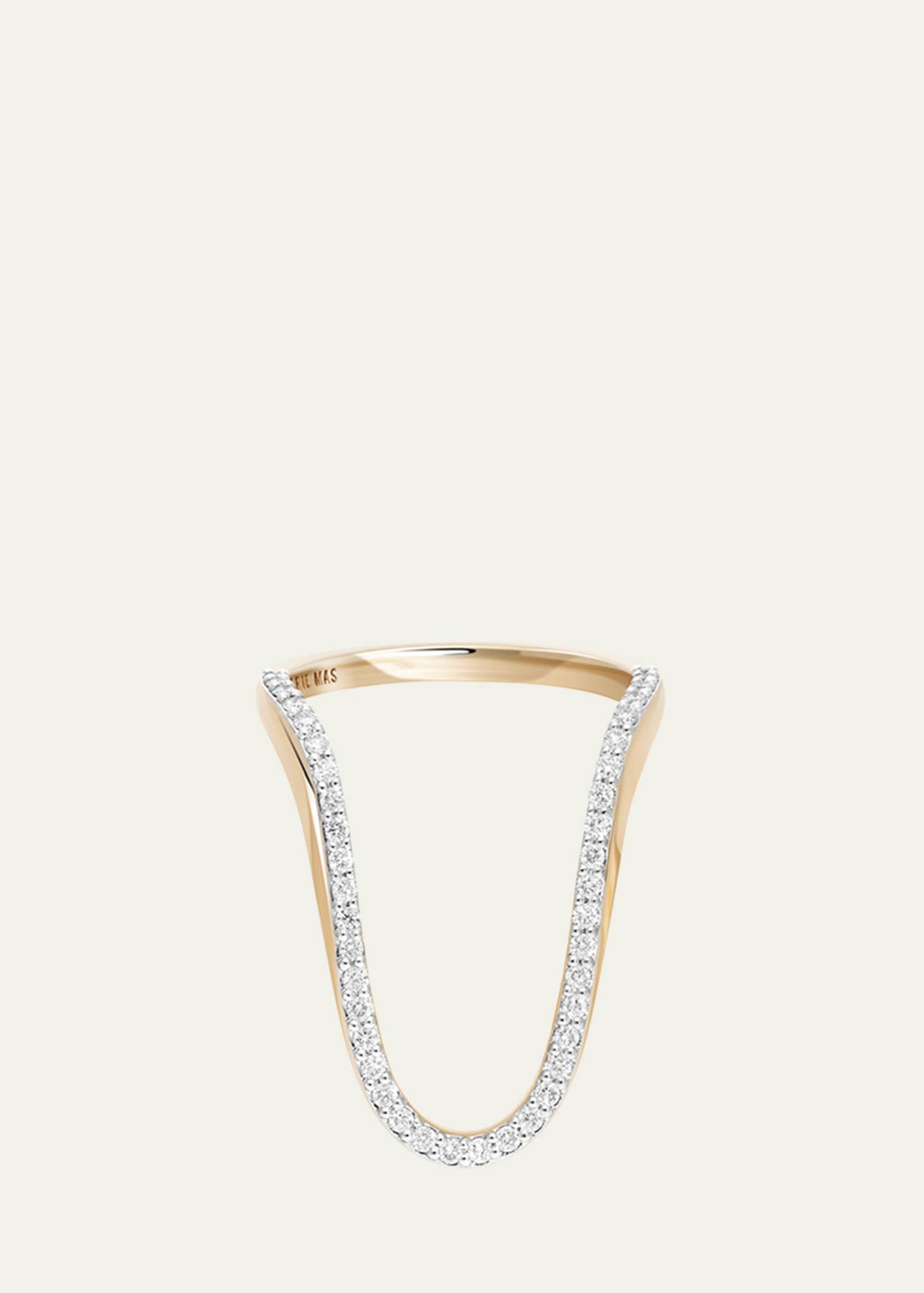 MARIE MAS 18K Rose Gold Radiant Half Pave Diamond Ring Image 1 of 3