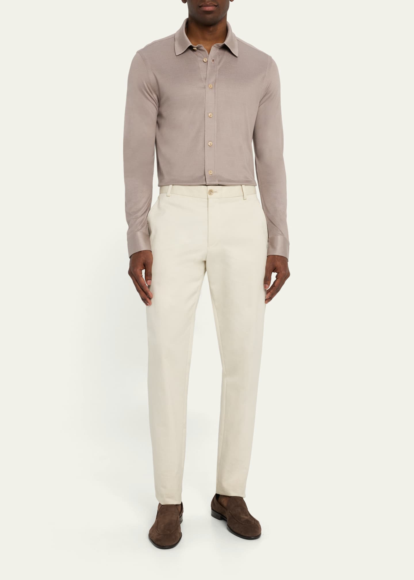 Brioni Men's Silk Pique Sport Shirt Image 2 of 5