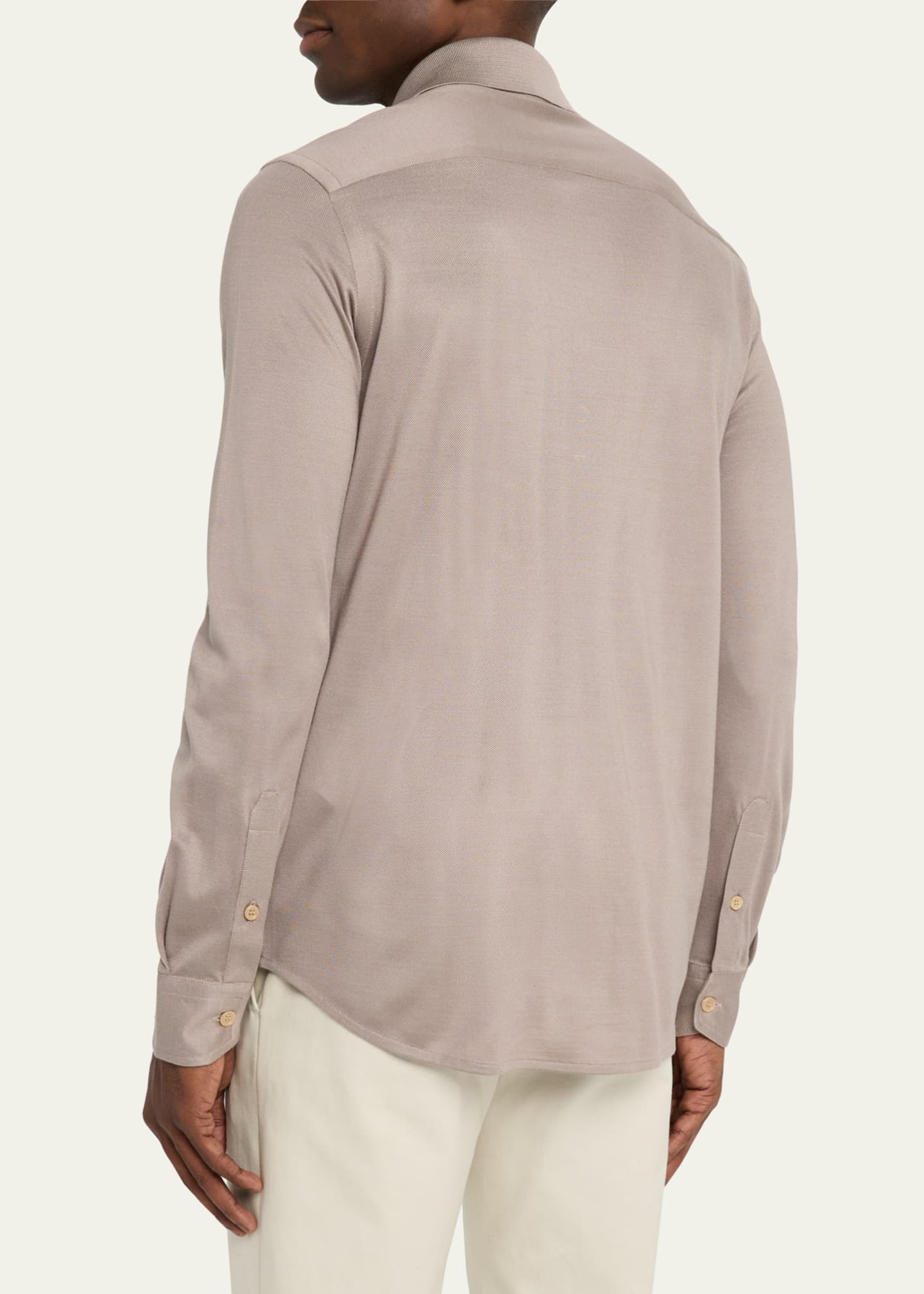 Brioni Men's Silk Pique Sport Shirt Image 3 of 5