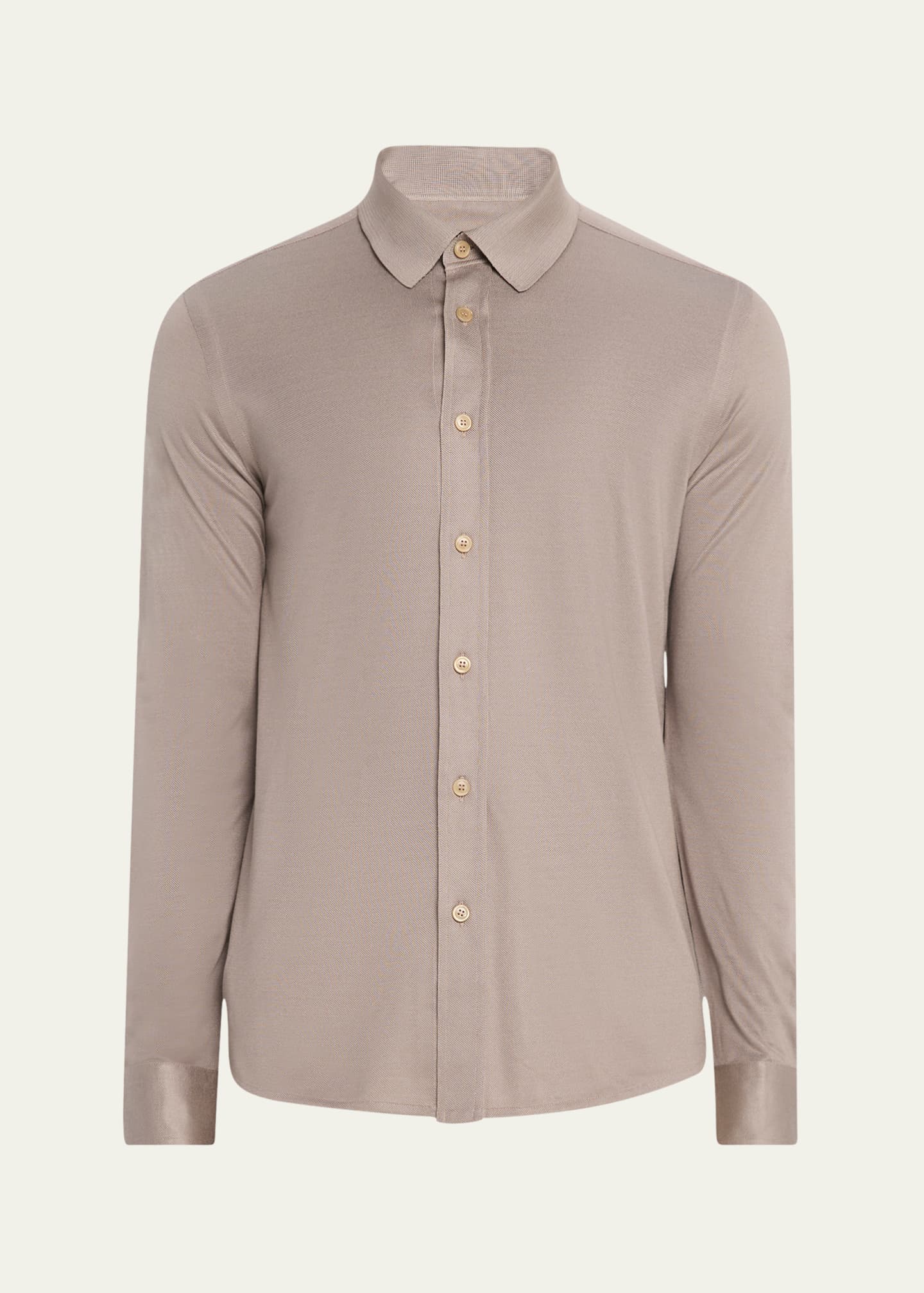 Brioni Men's Silk Pique Sport Shirt Image 1 of 5