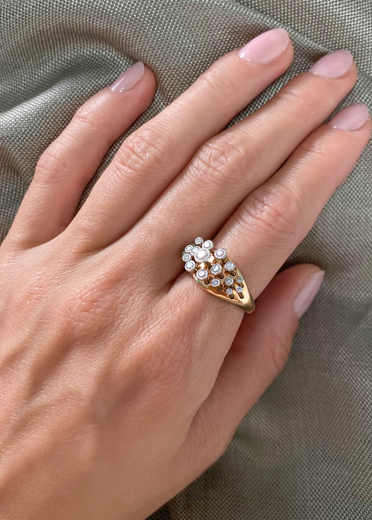 MARIE MAS 18K Rose Gold Queen Wave Diamond Ring Image 2 of 2