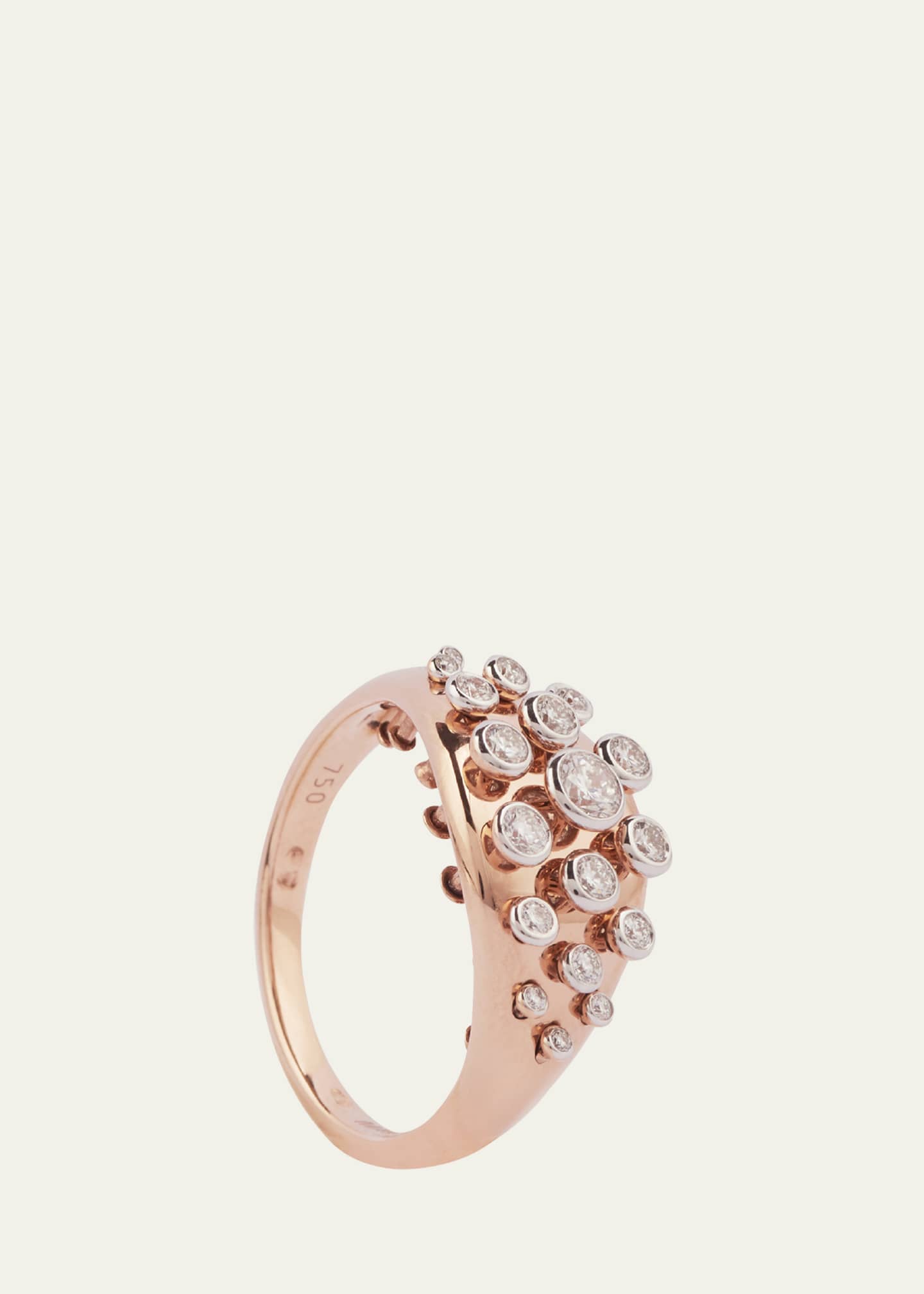MARIE MAS 18K Rose Gold Queen Wave Diamond Ring Image 1 of 2