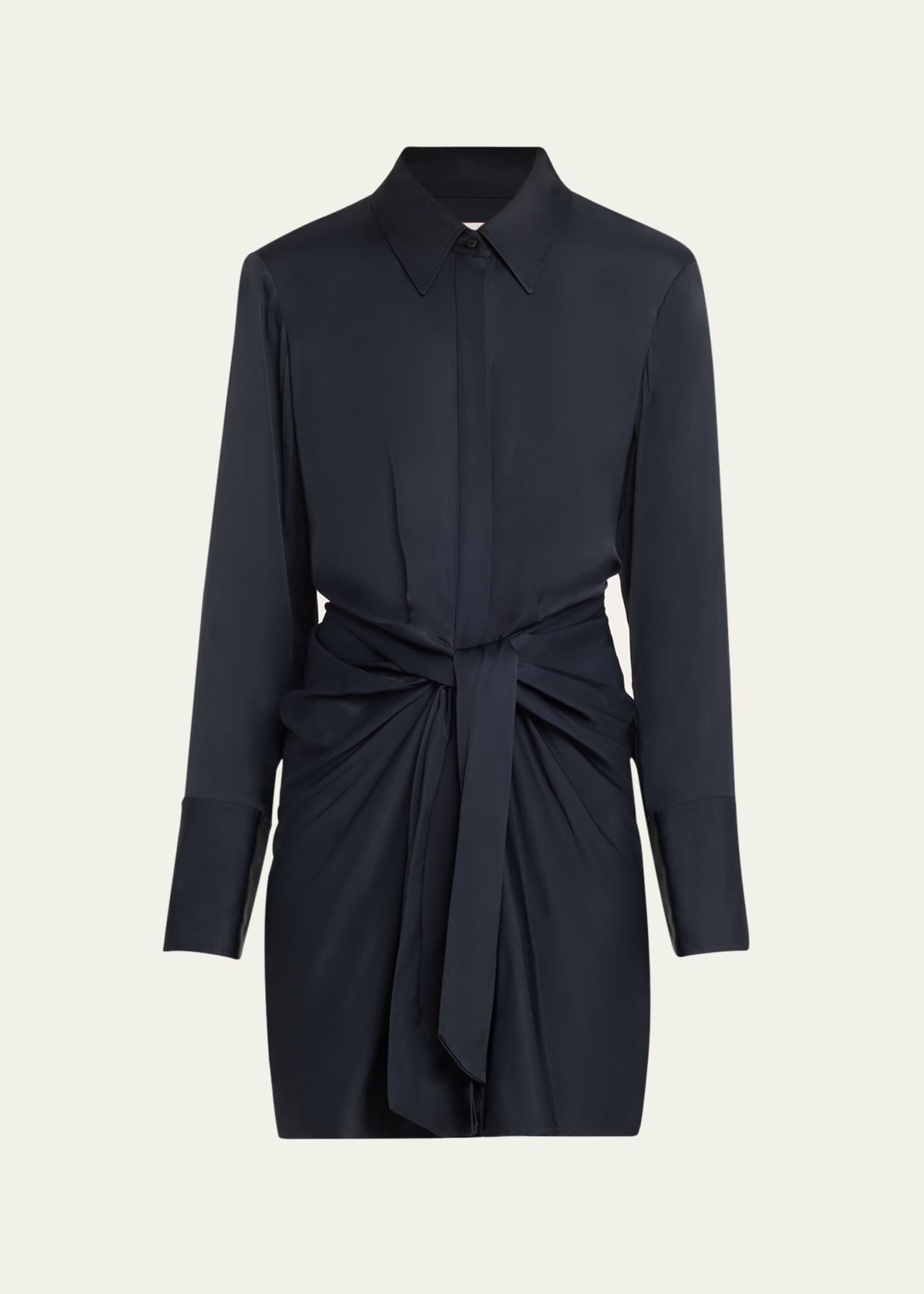 A.L.C. Mia Draped Satin Shirtdress Image 1 of 5